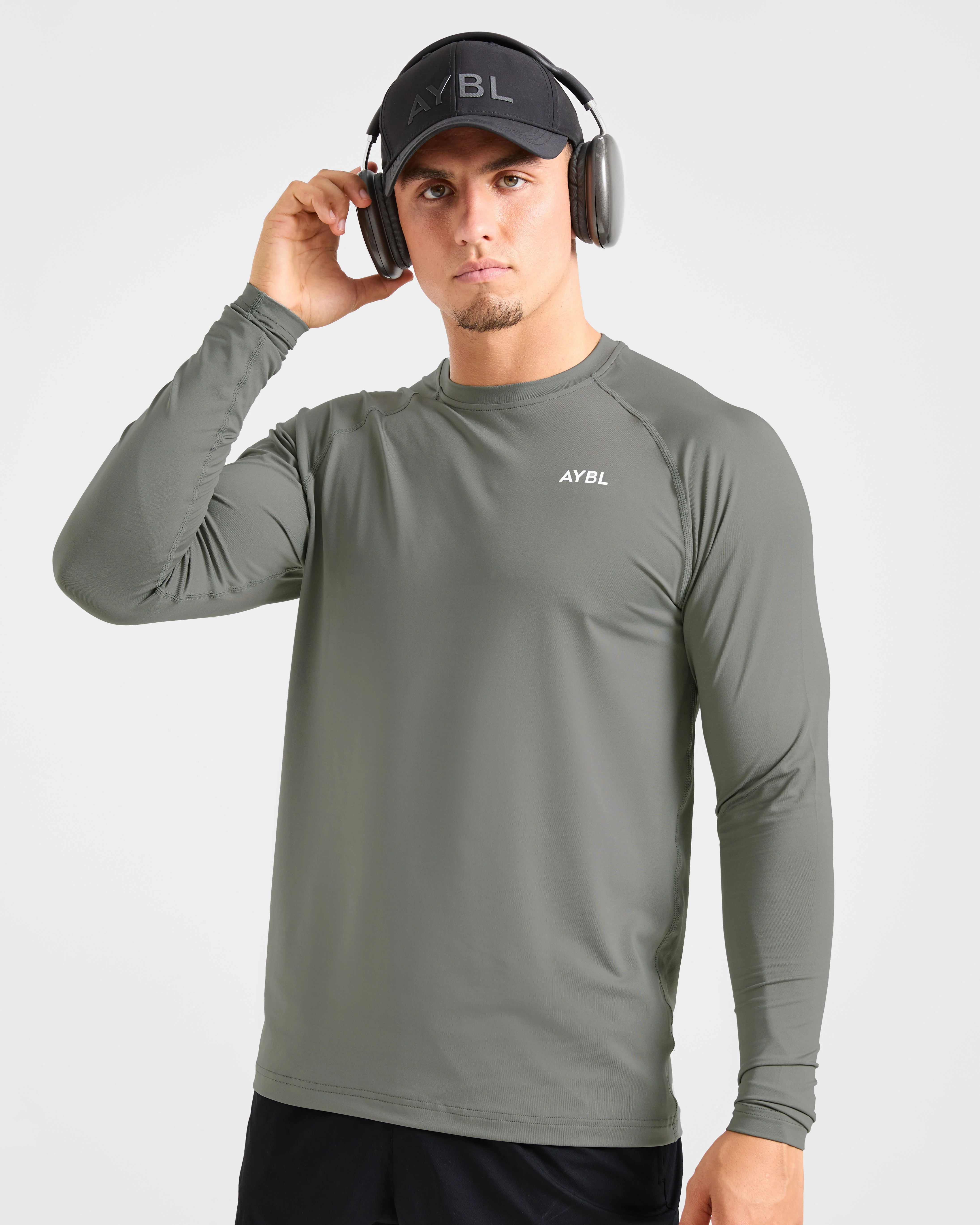 Essential Long Sleeve T Shirt - Olive Smoke - Image 7
