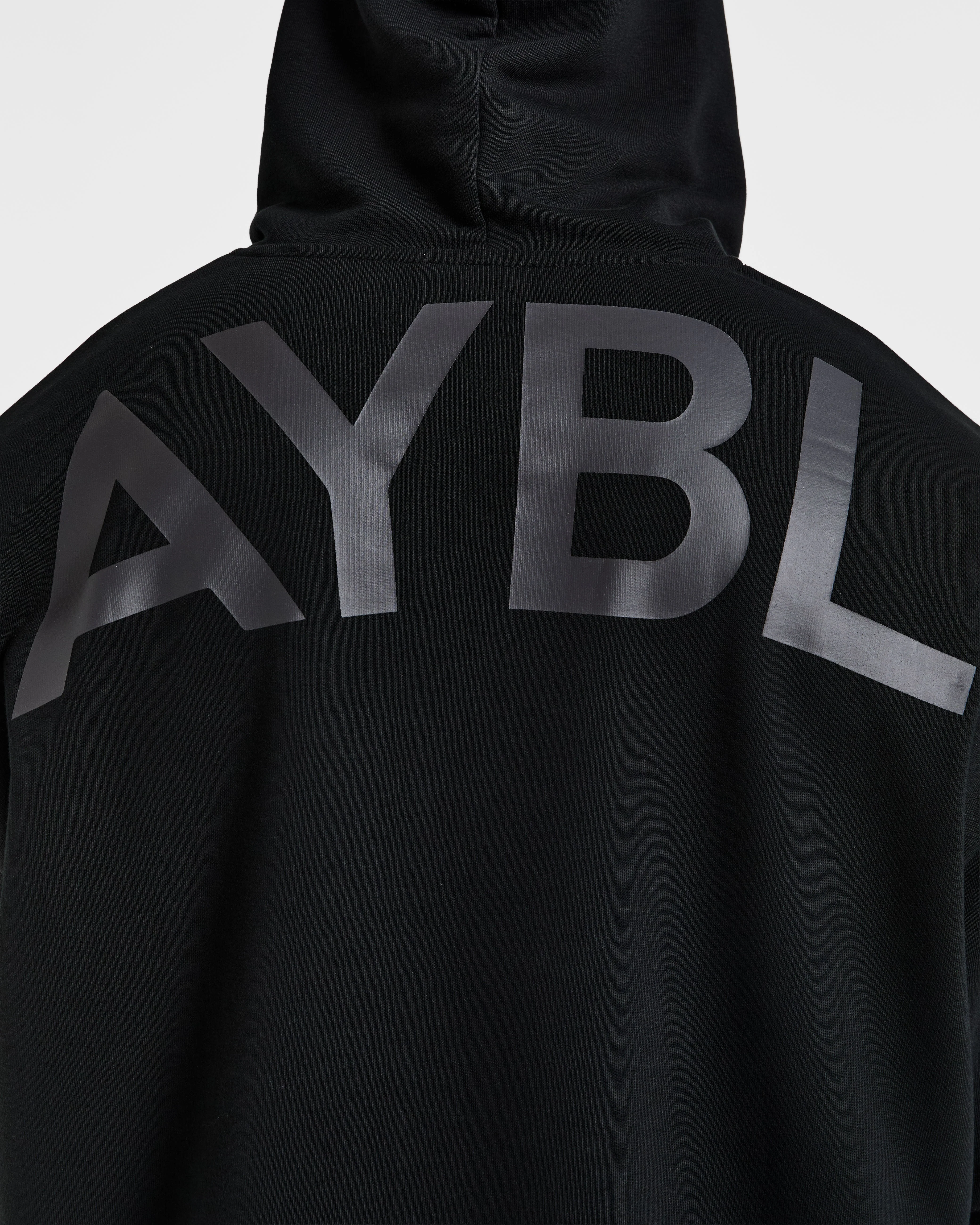 Essential Oversized Graphic Hoodie - Black - Image 6