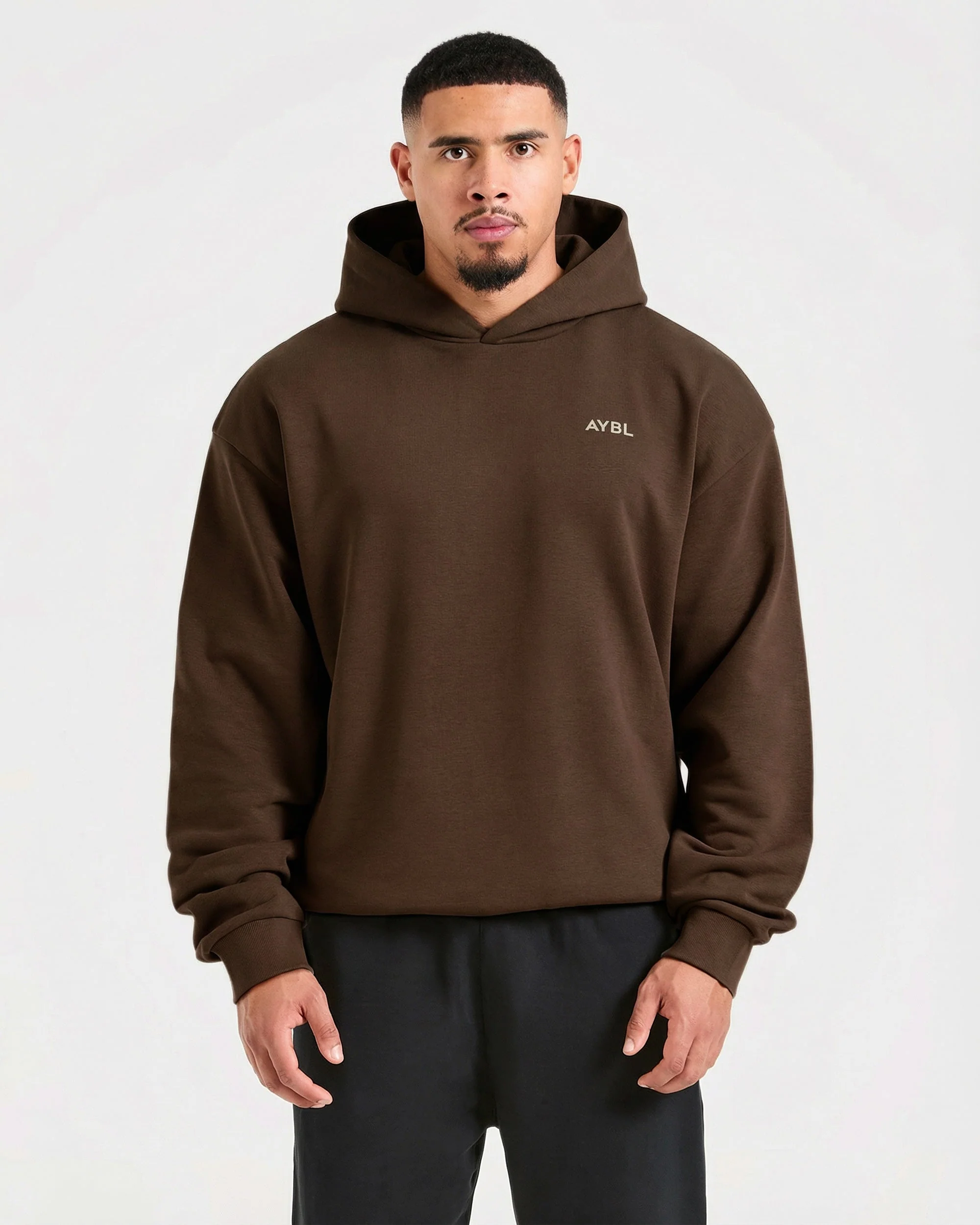 Essential Oversized Graphic Hoodie - Brown - Image 2