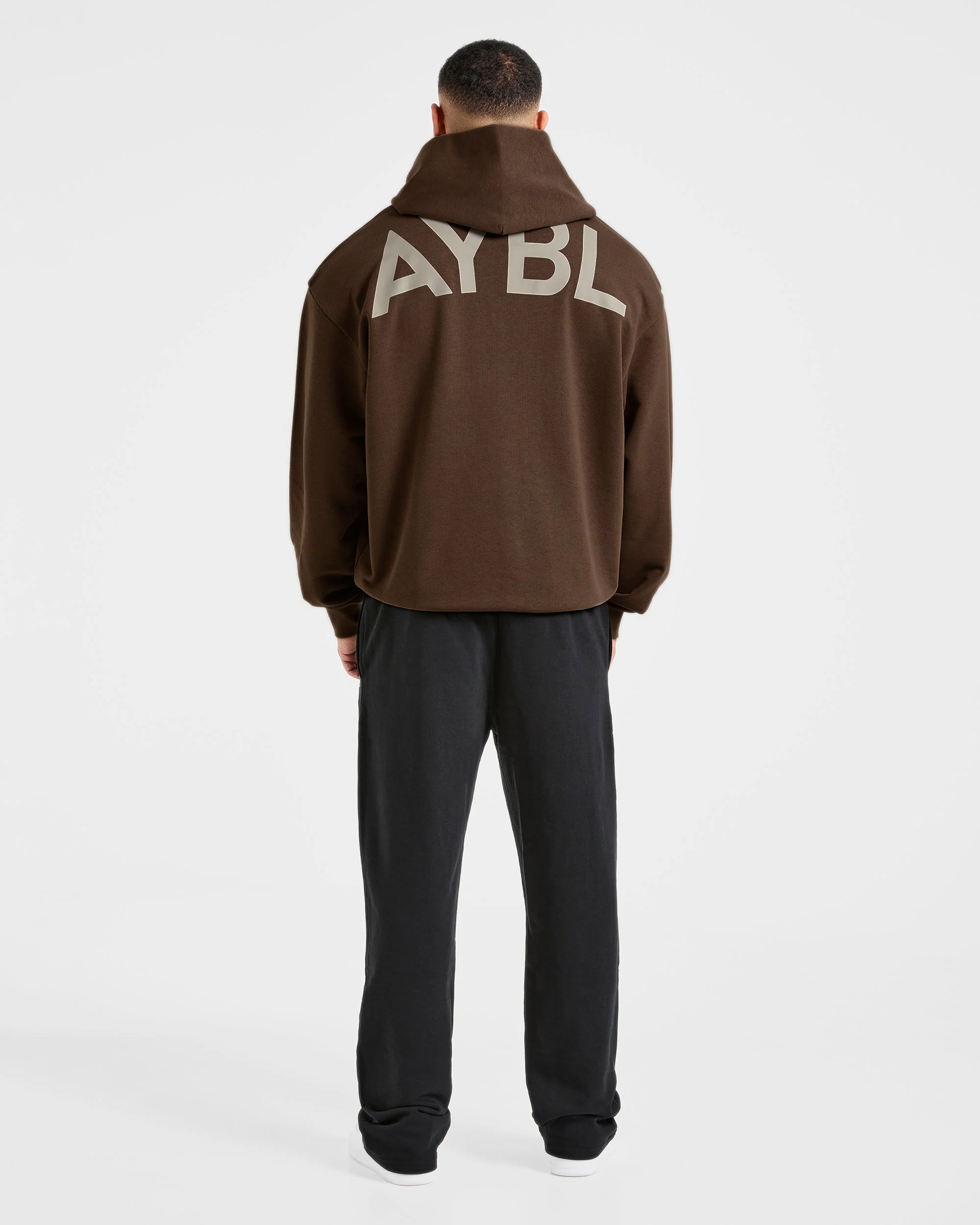 Essential Oversized Graphic Hoodie - Brown - Image 4