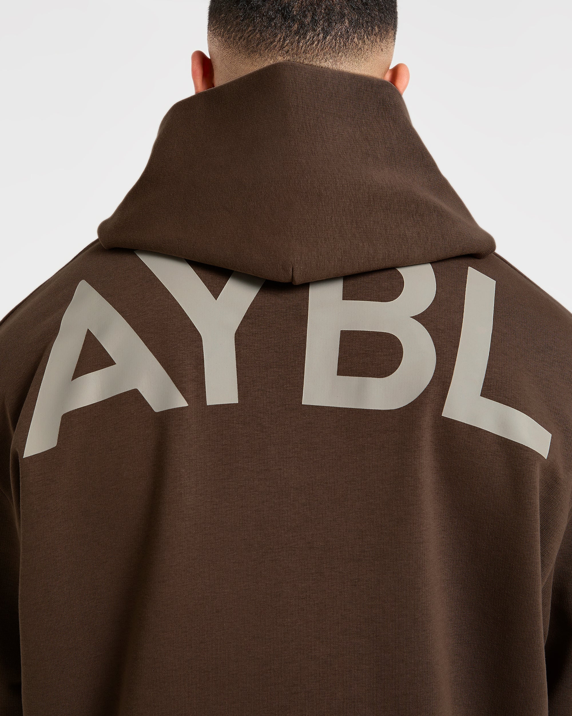 Essential Oversized Graphic Hoodie - Brown - Image 6