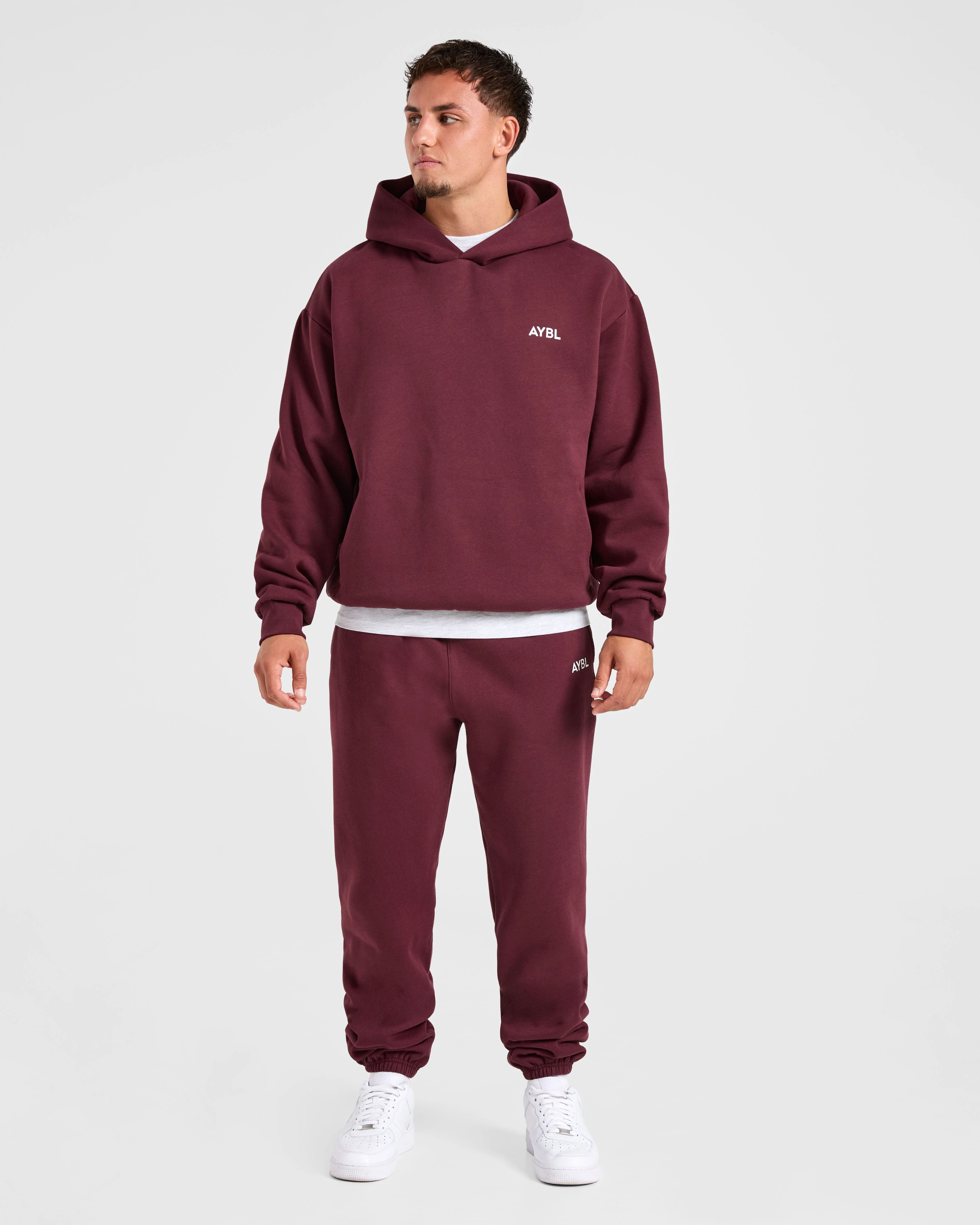 Essential Oversized Hoodie - Burgundy Red - Image 3