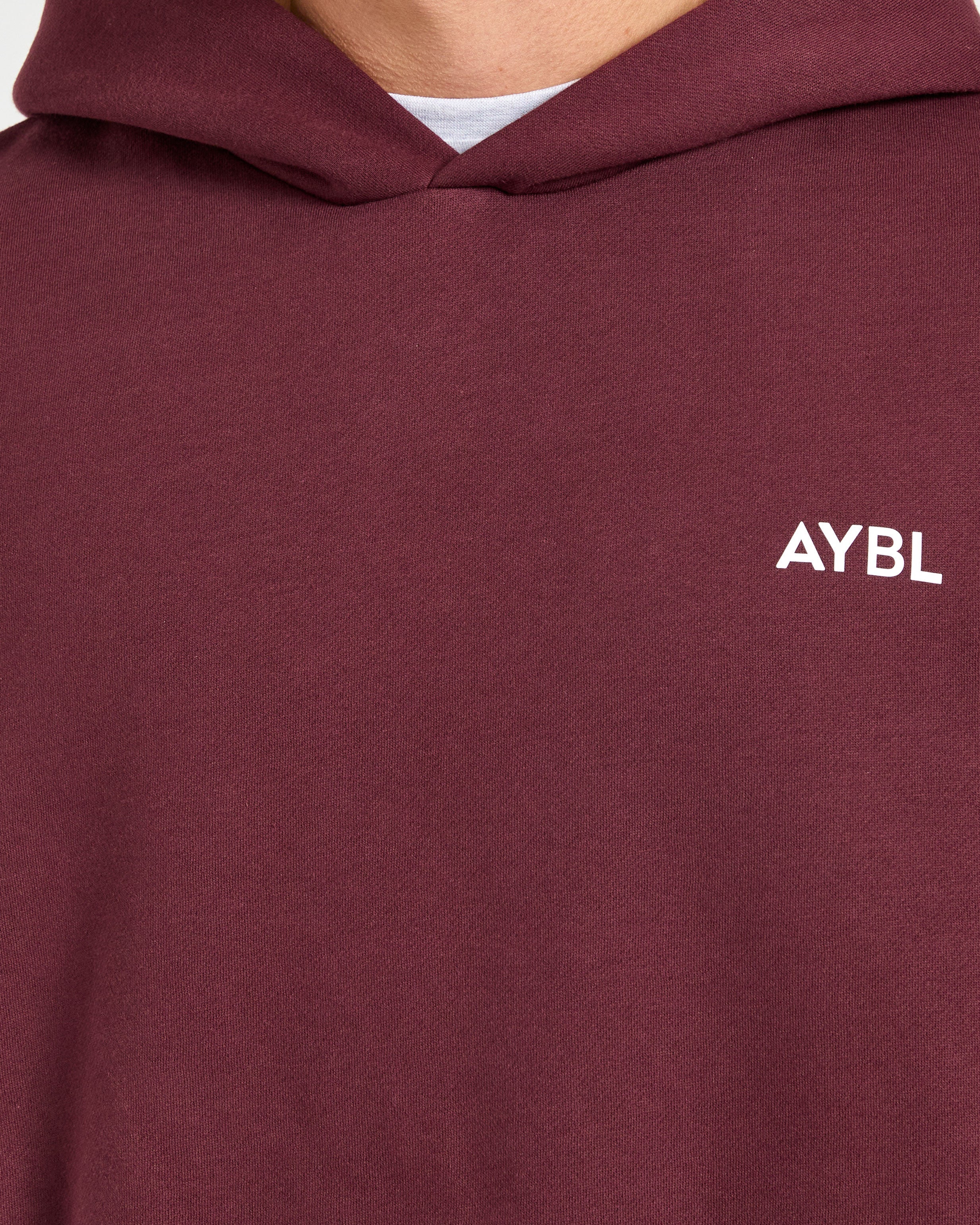 Essential Oversized Hoodie - Burgundy Red - Image 6