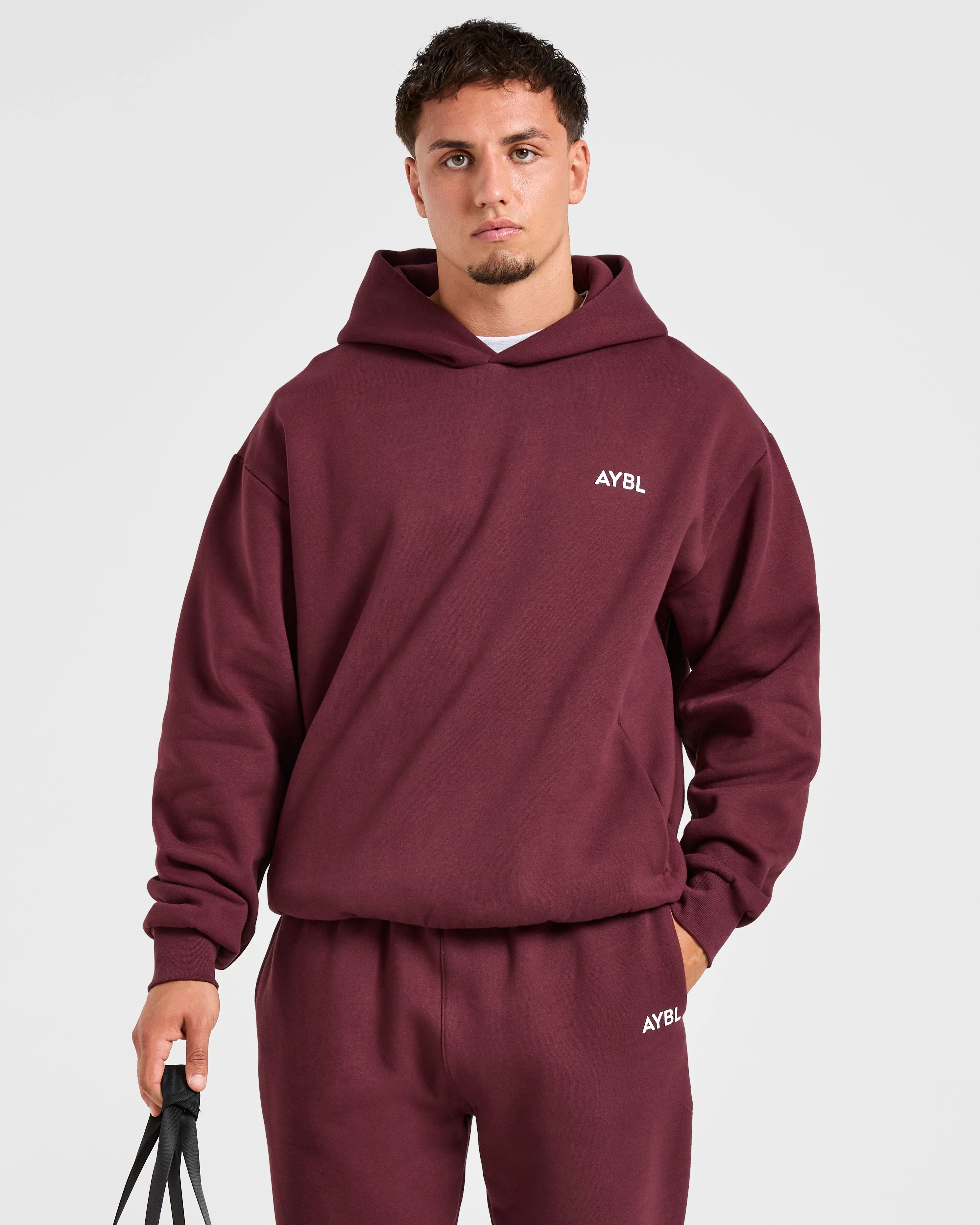 Essential Oversized Hoodie - Burgundy Red - Image 7