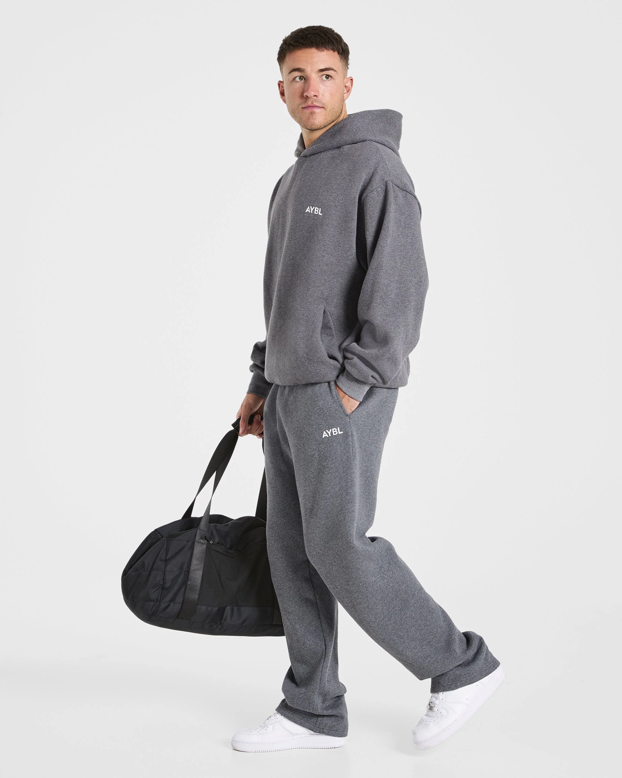 Essential Oversized Hoodie - Charcoal Marl - Image 8