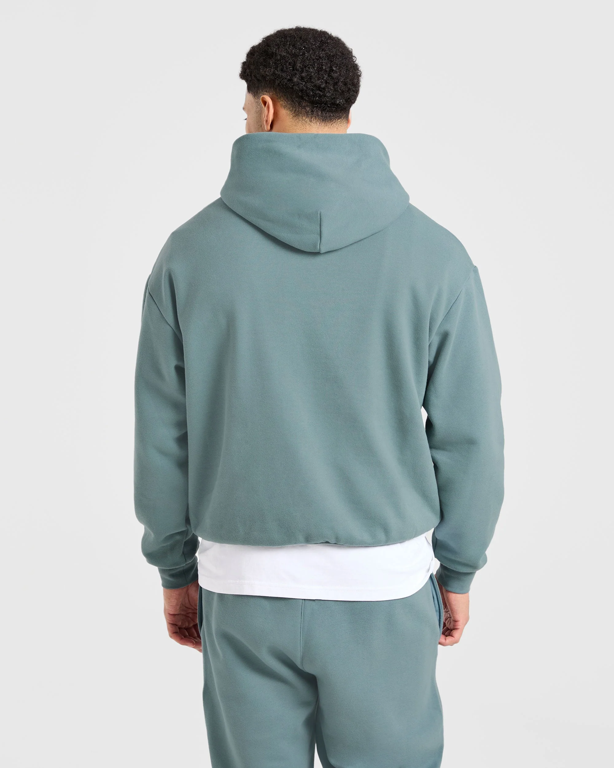 Essential Oversized Hoodie - Dusty Blue - Image 2