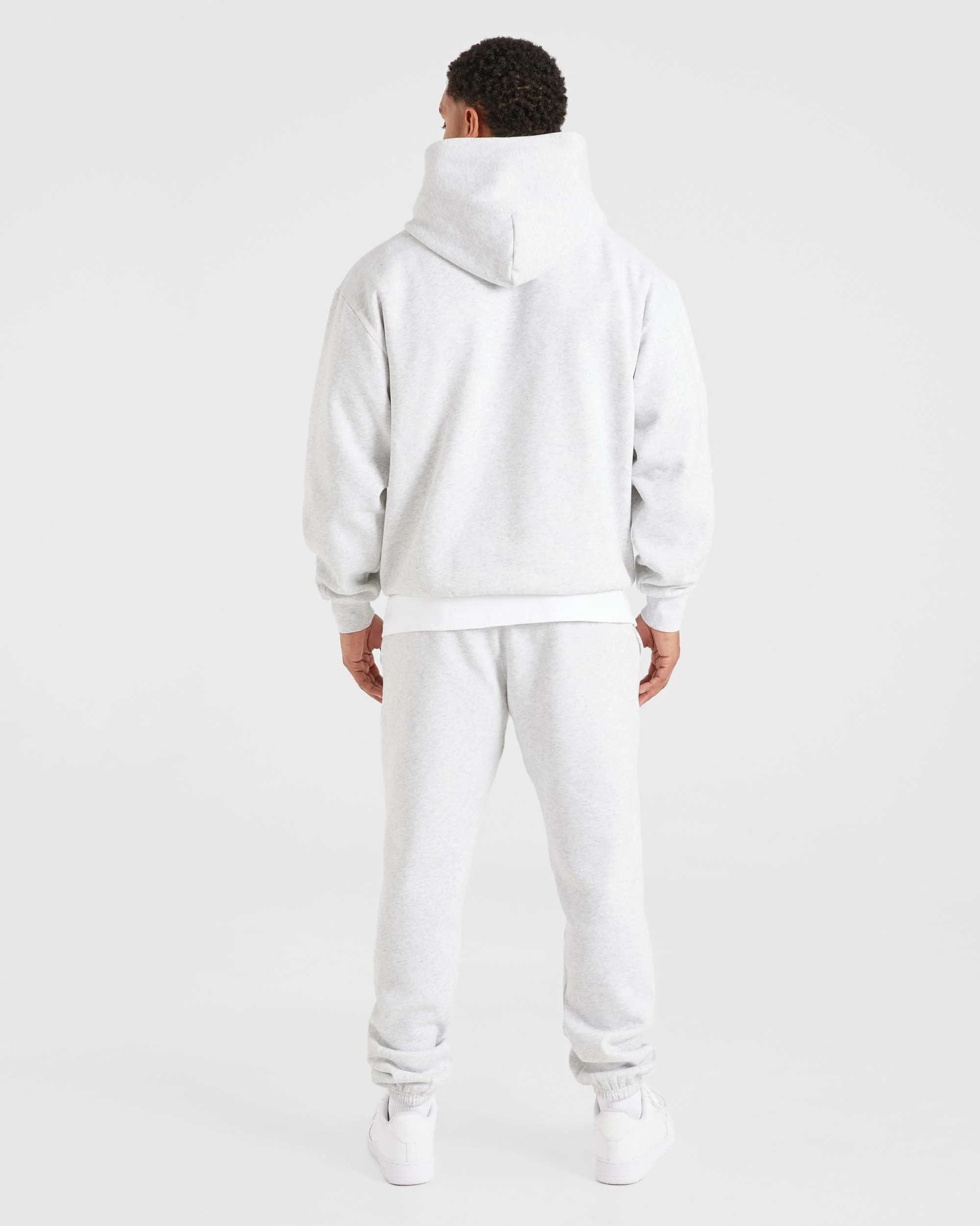 Essential Oversized Hoodie - Grey Marl - Image 4