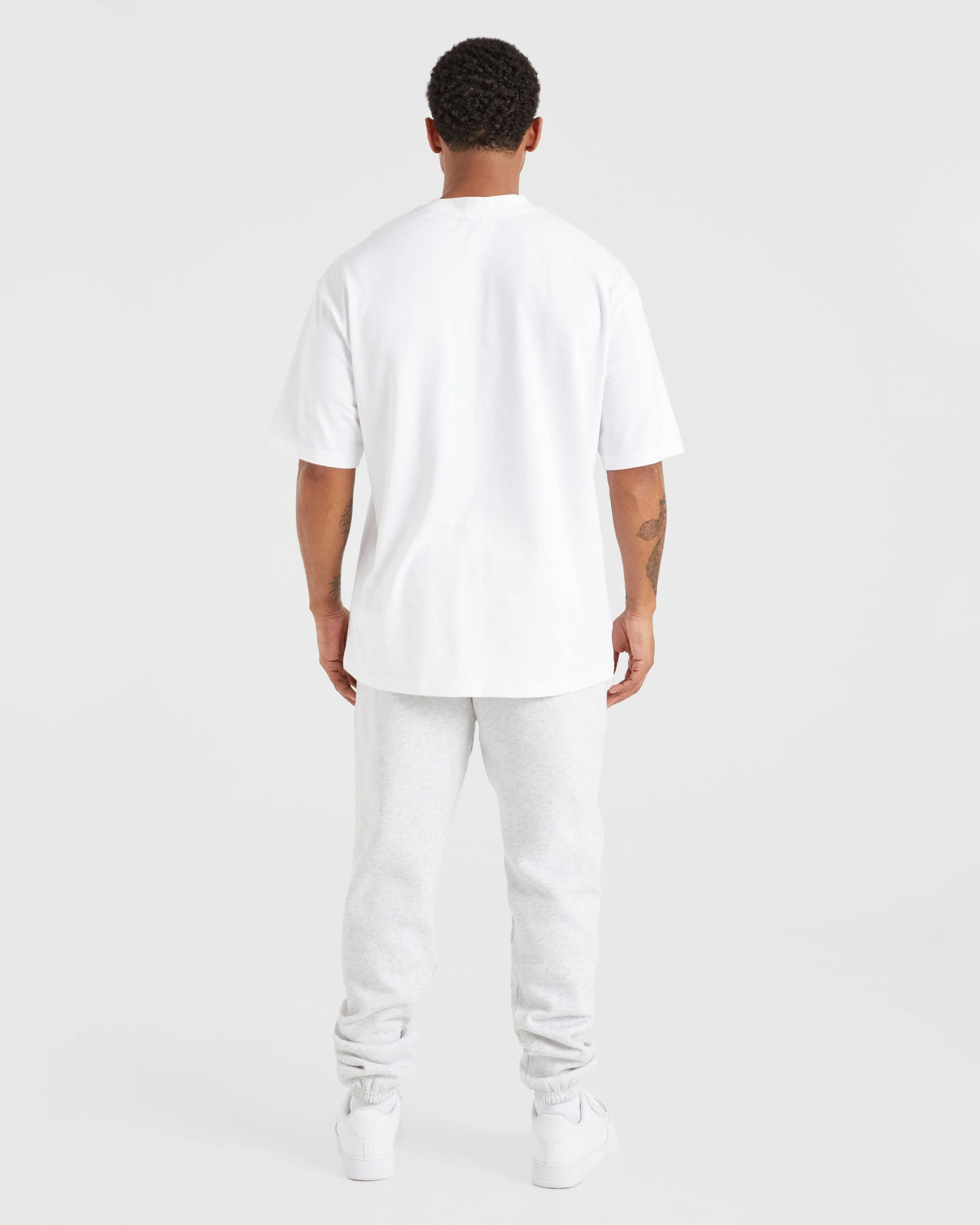 Essential Oversized Joggers - Grey Marl - Image 4