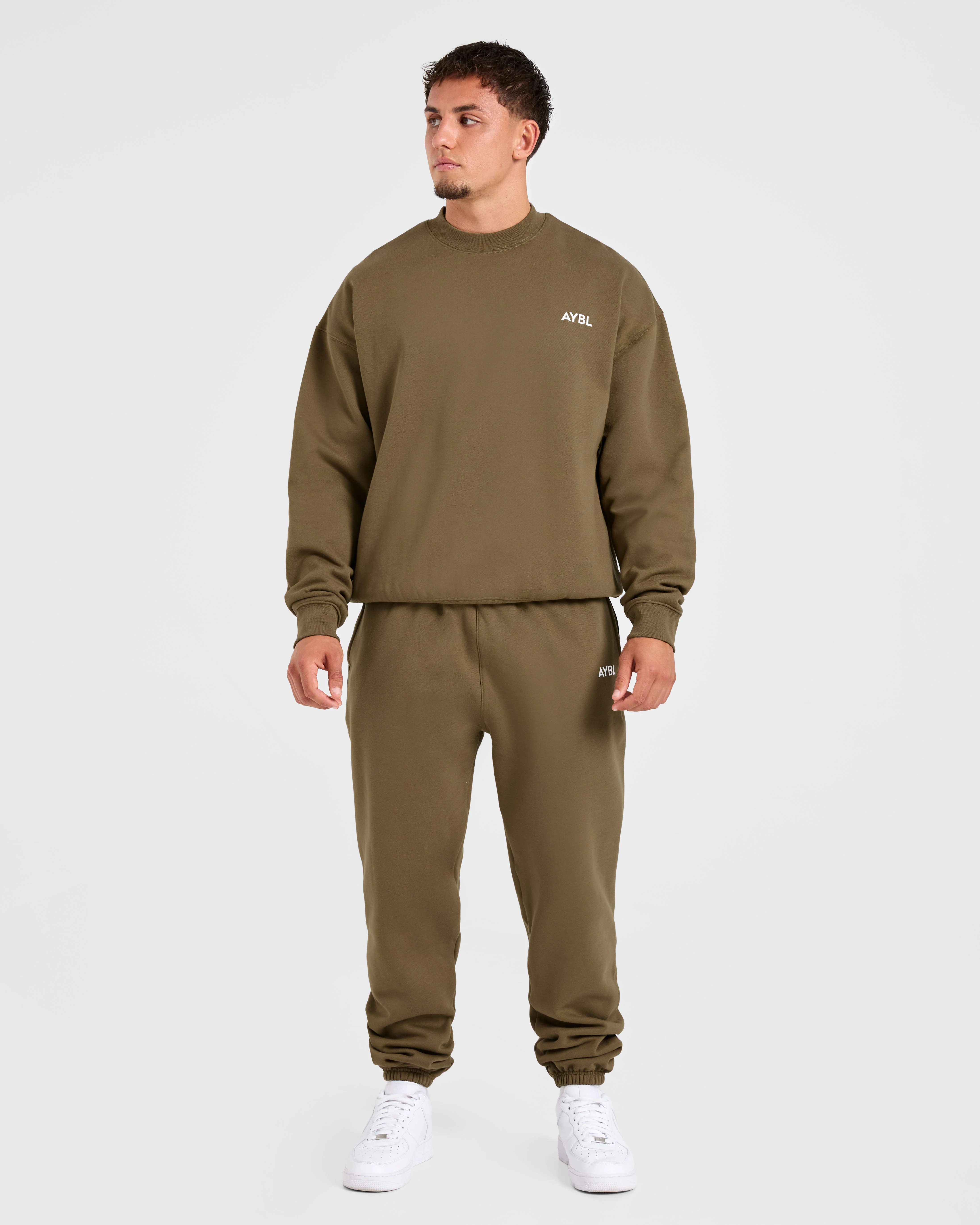 Essential Oversized Joggers- Olive Green - Image 3