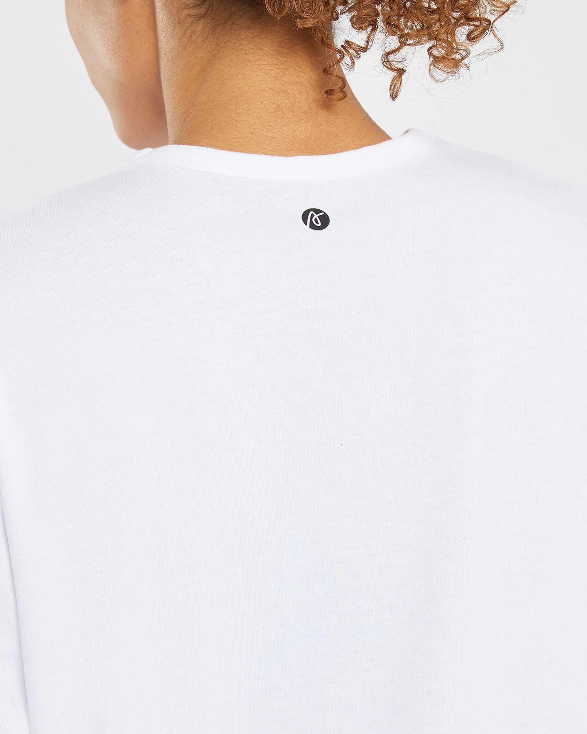 Essential Oversized Long Sleeve T Shirt - White - Image 6