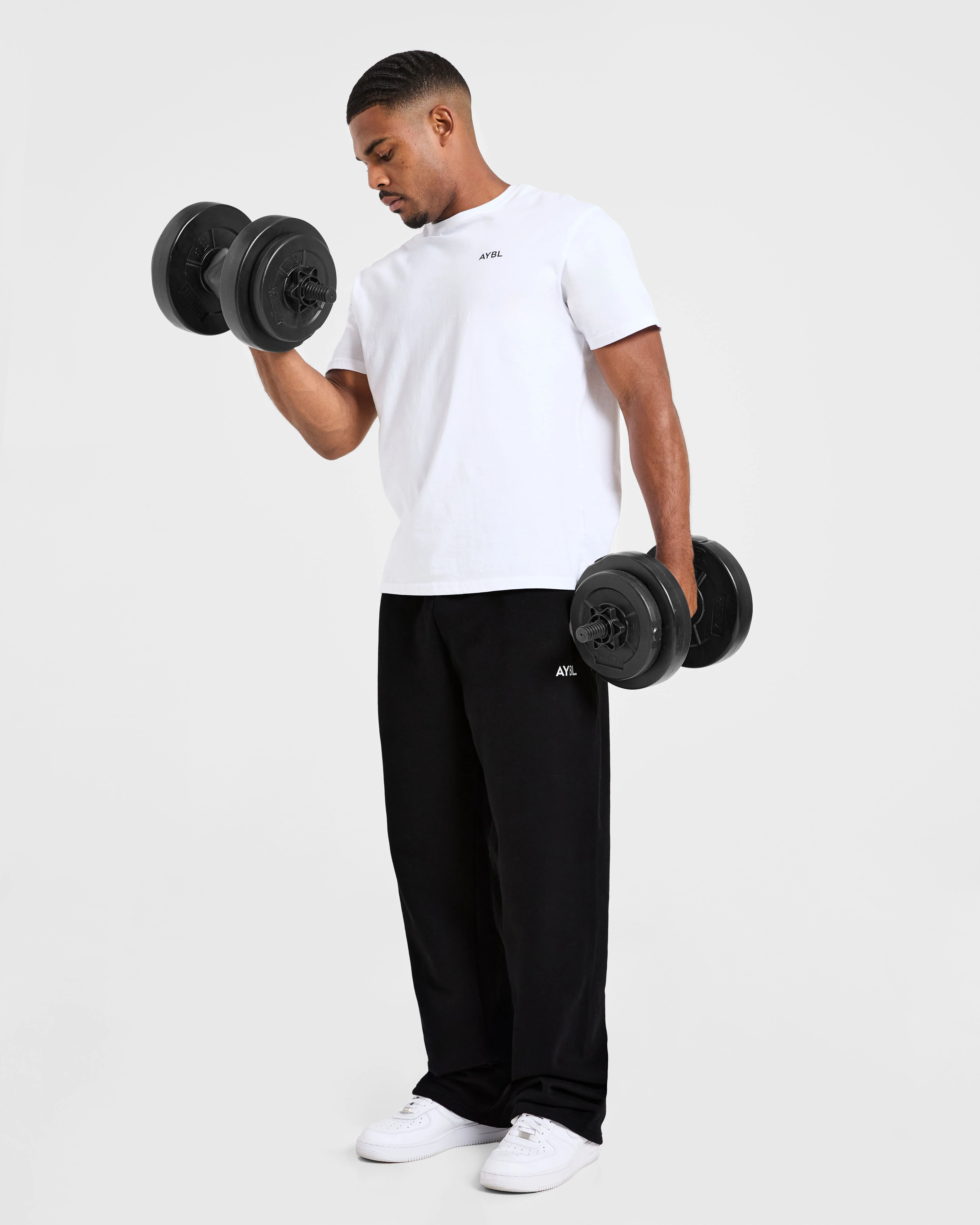 Essential Oversized Straight Leg Joggers - Black - Image 7