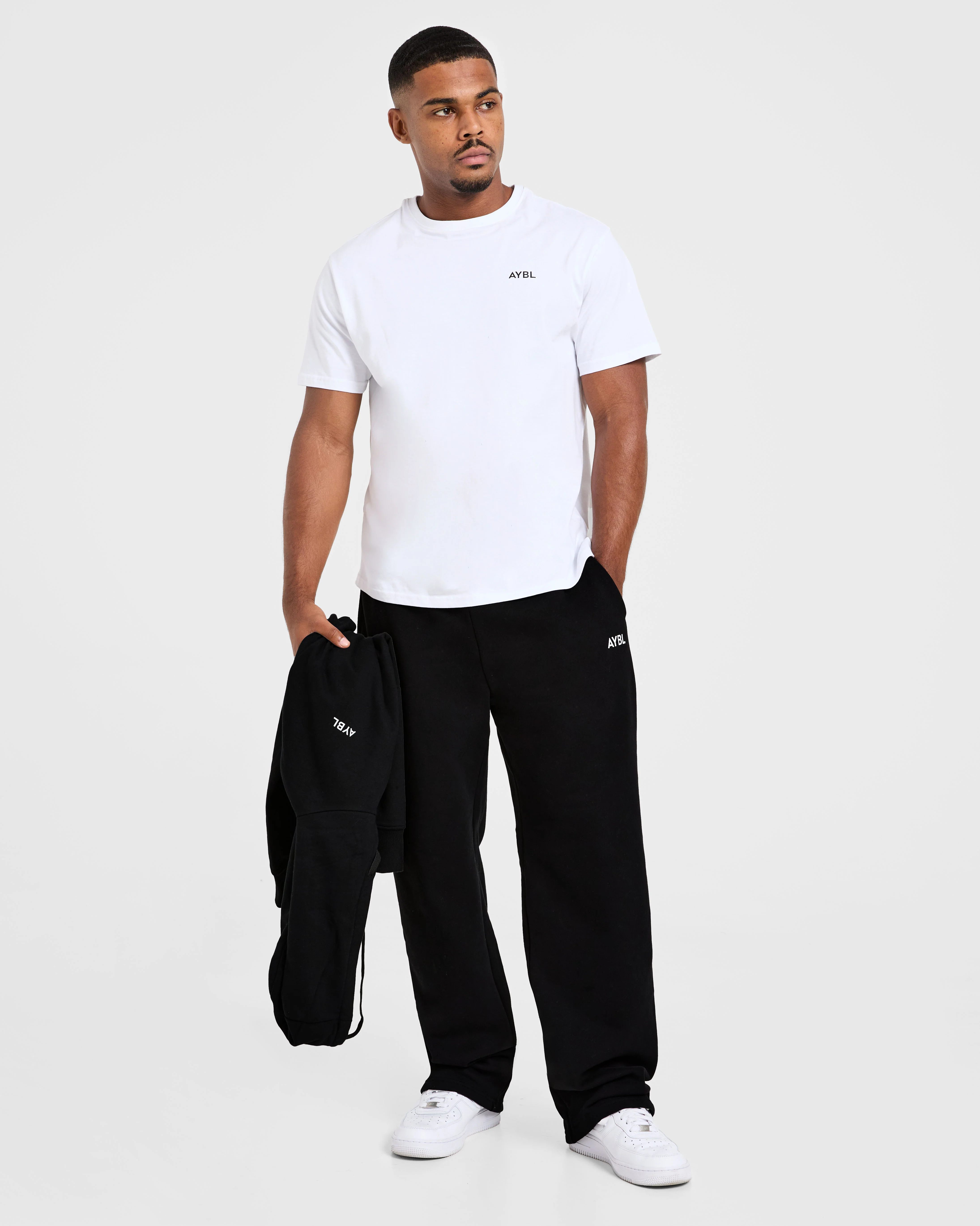 Essential Oversized Straight Leg Joggers - Black - Image 8