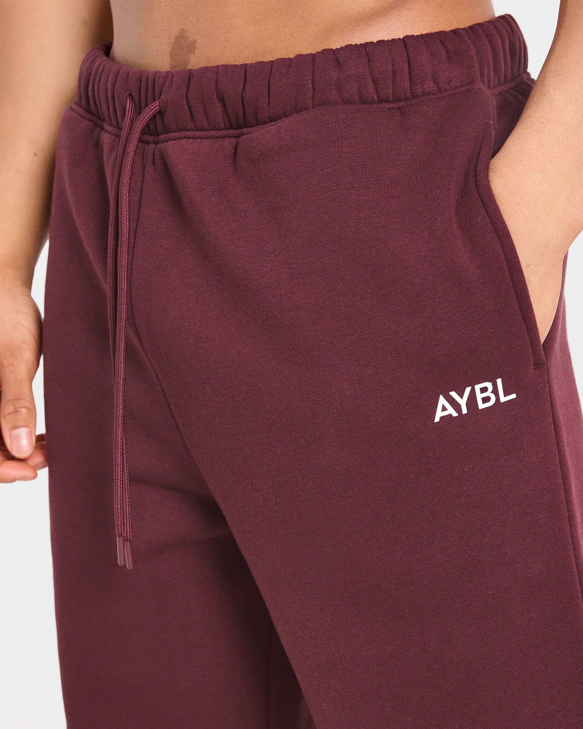 Essential Oversized Straight Leg Joggers - Burgundy Red - Image 5