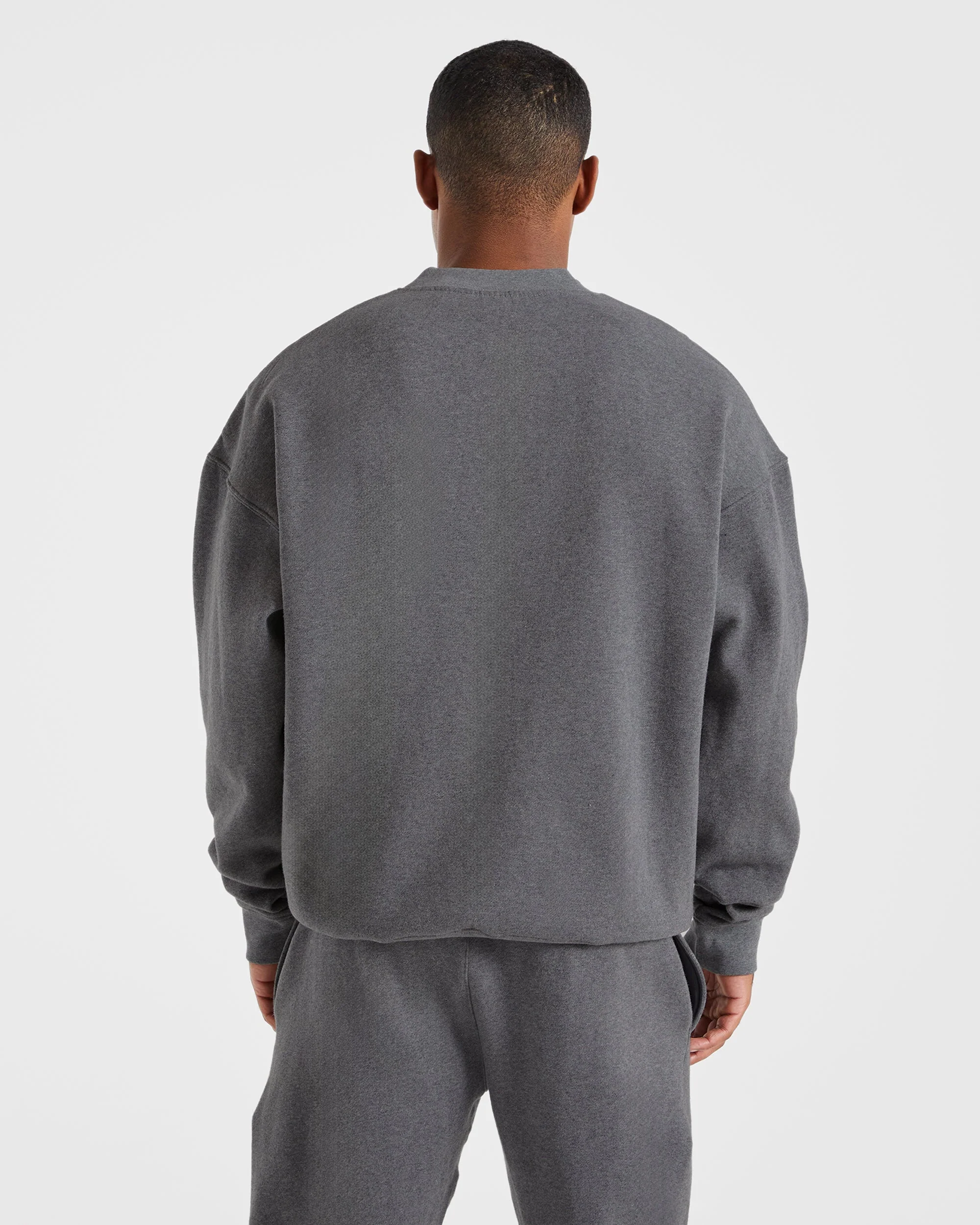 Essential Oversized Sweater - Charcoal Marl - Image 2