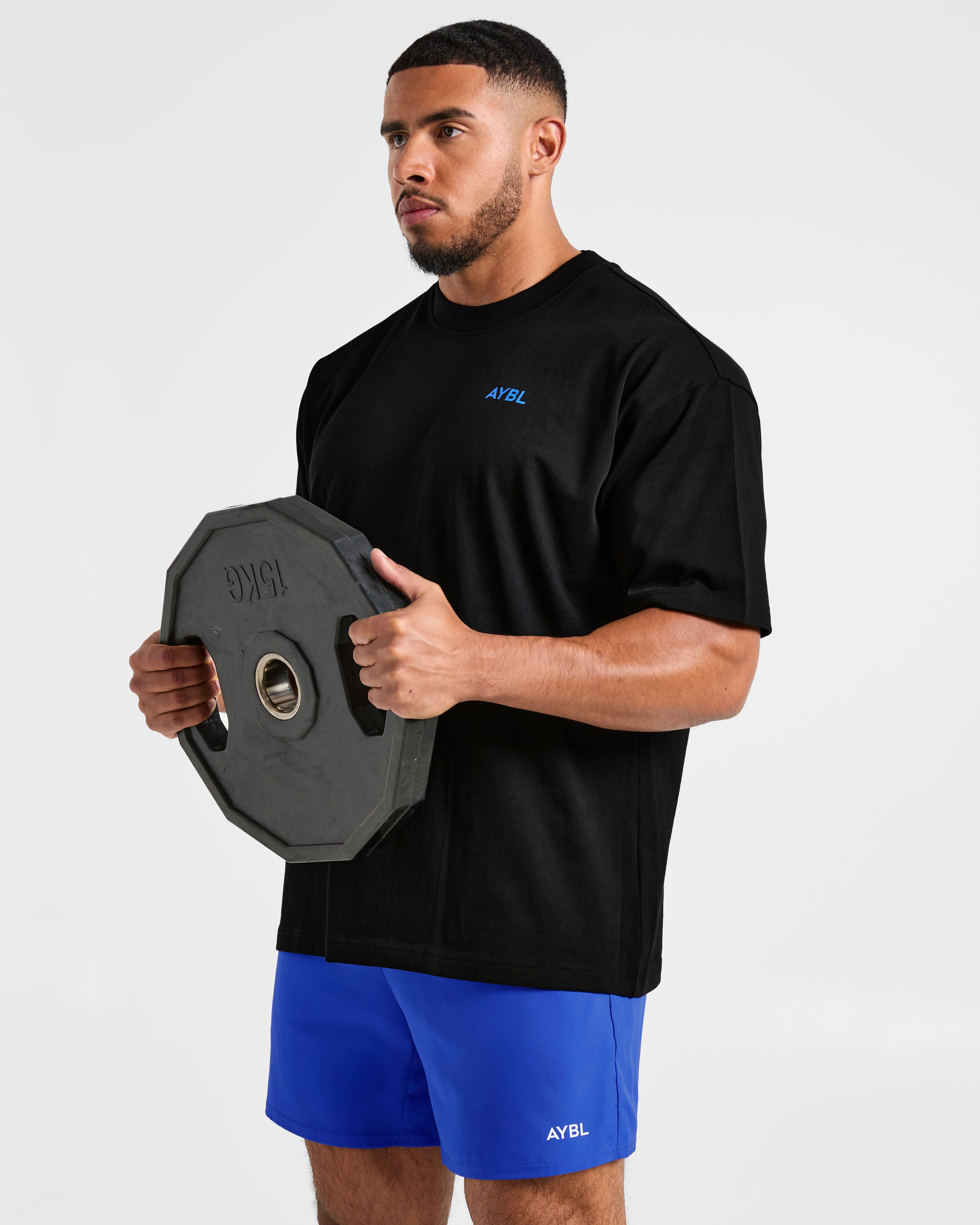 Essential Oversized T Shirt - Black/Cobalt - Image 7
