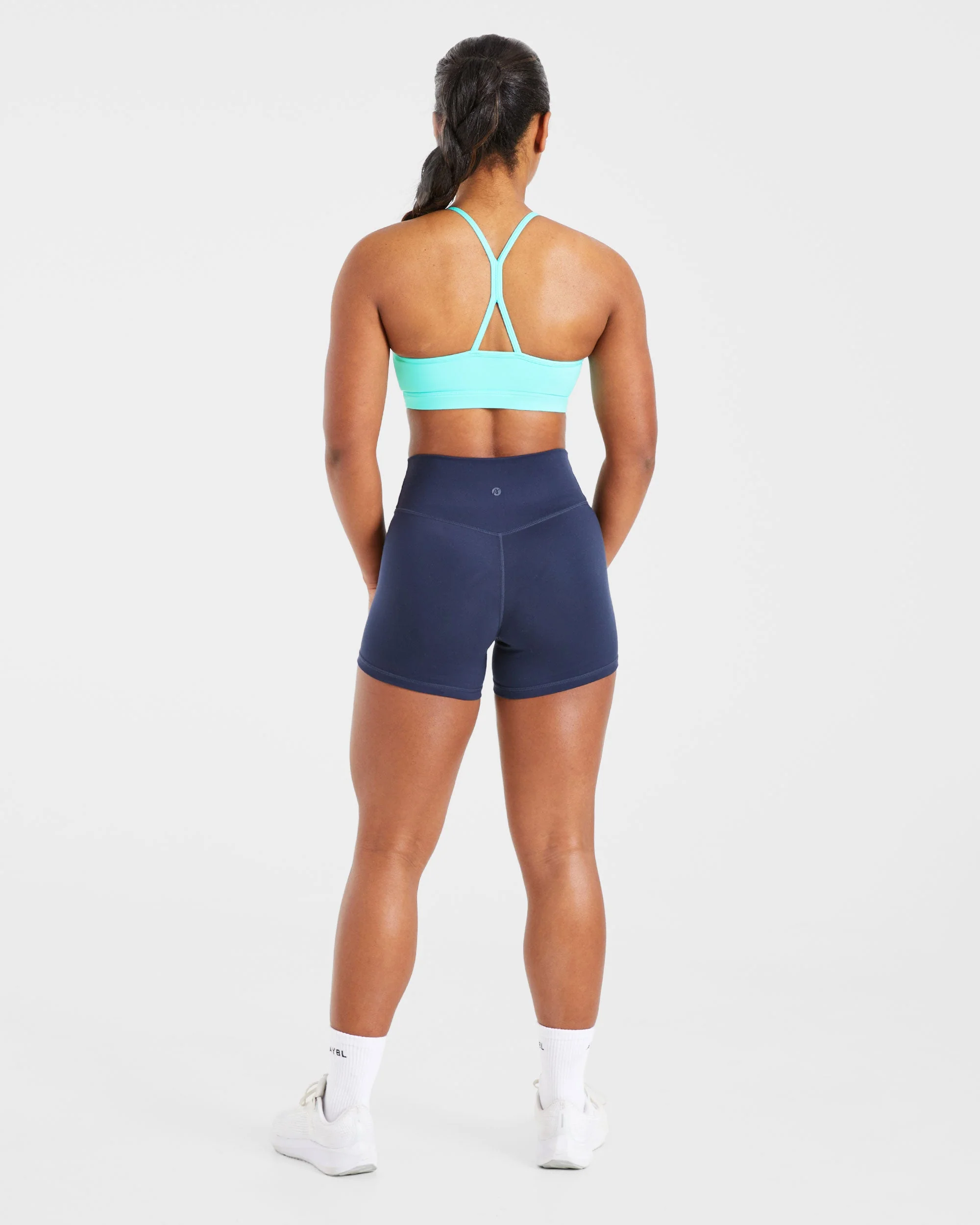 Essential Ruched Sports Bra - Aqua Blue - Image 4