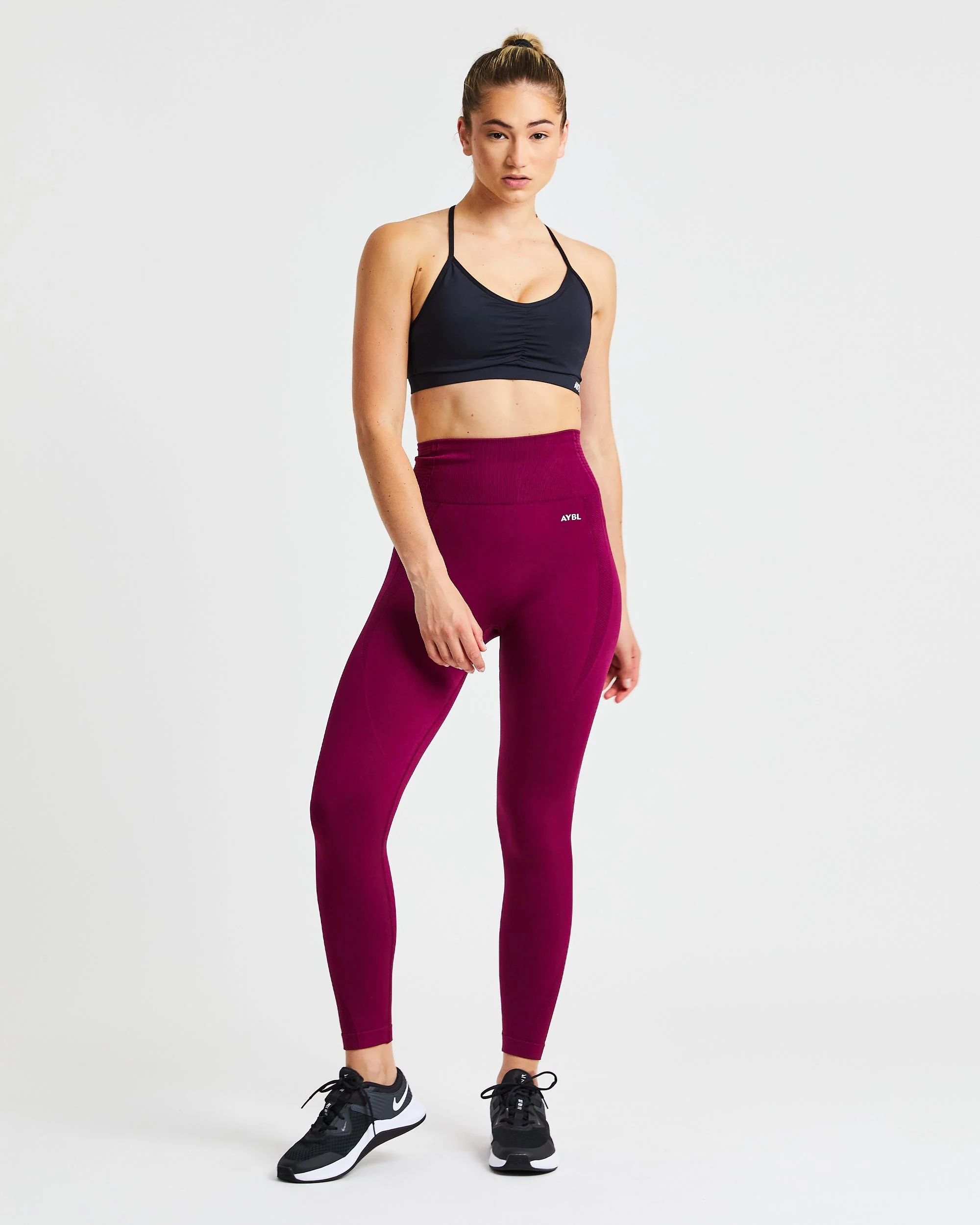 Essential Ruched Sports Bra - Black - Image 3