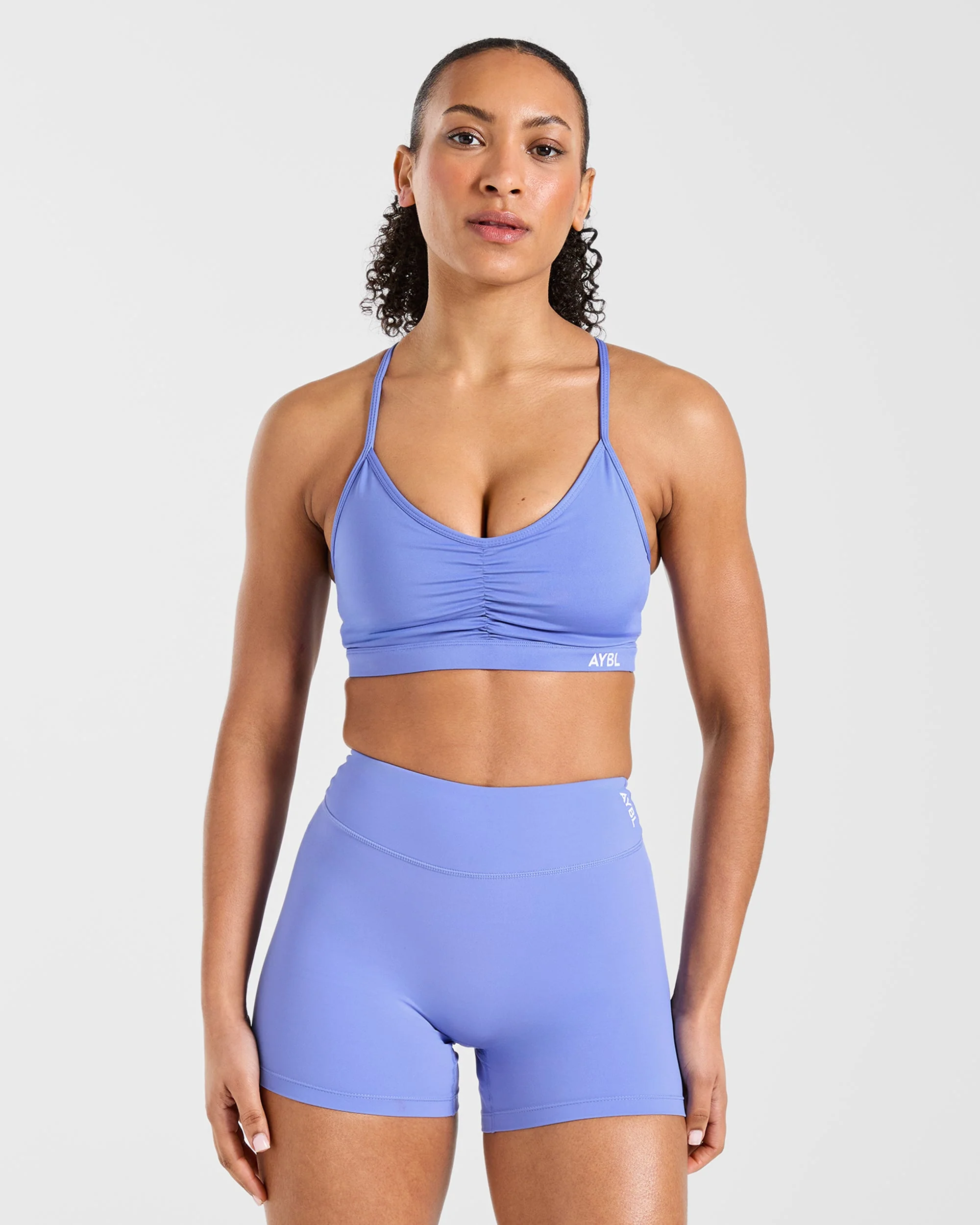 Essential Ruched Sports Bra - Cornflower Purple