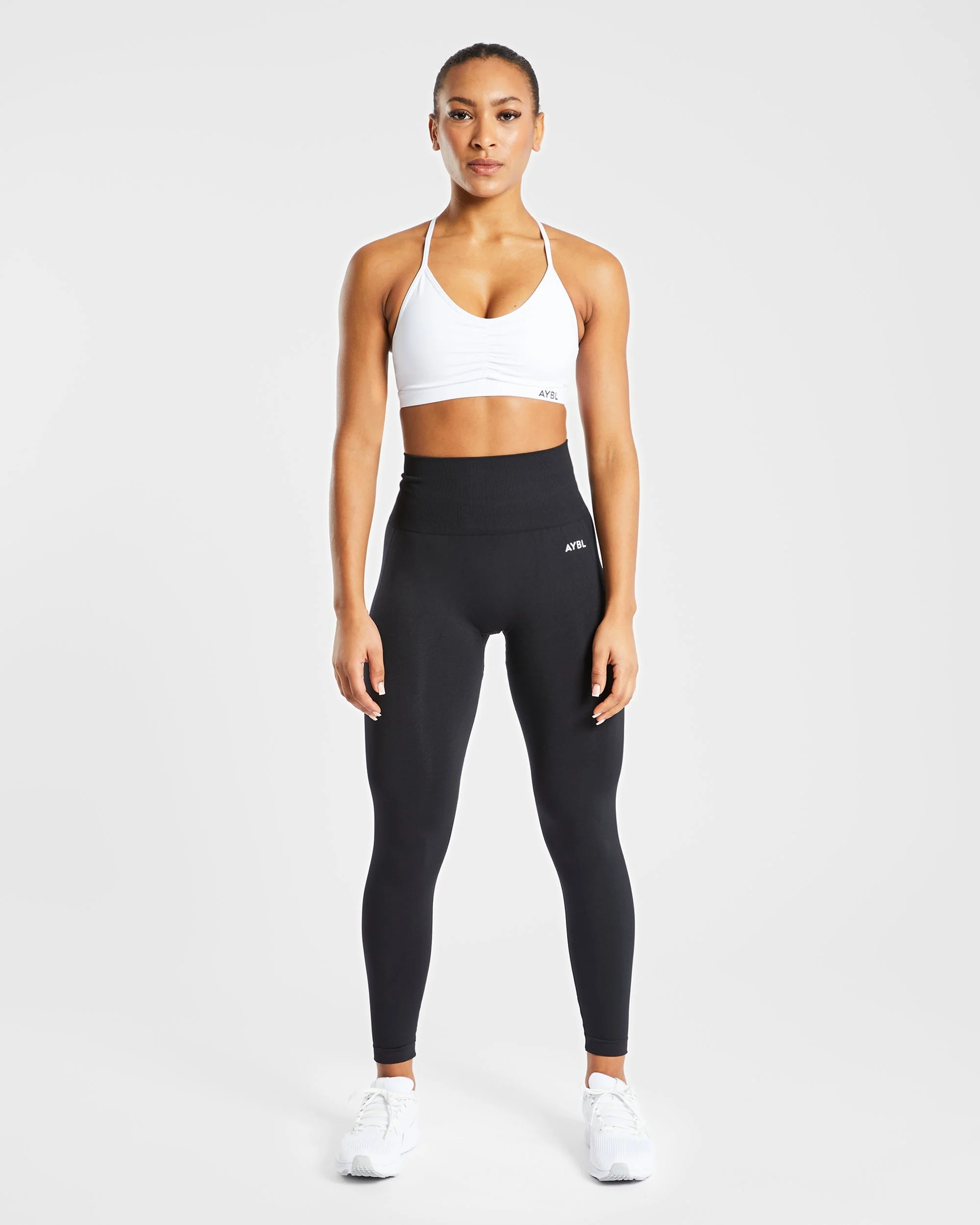 Essential Ruched Sports Bra - White - Image 3