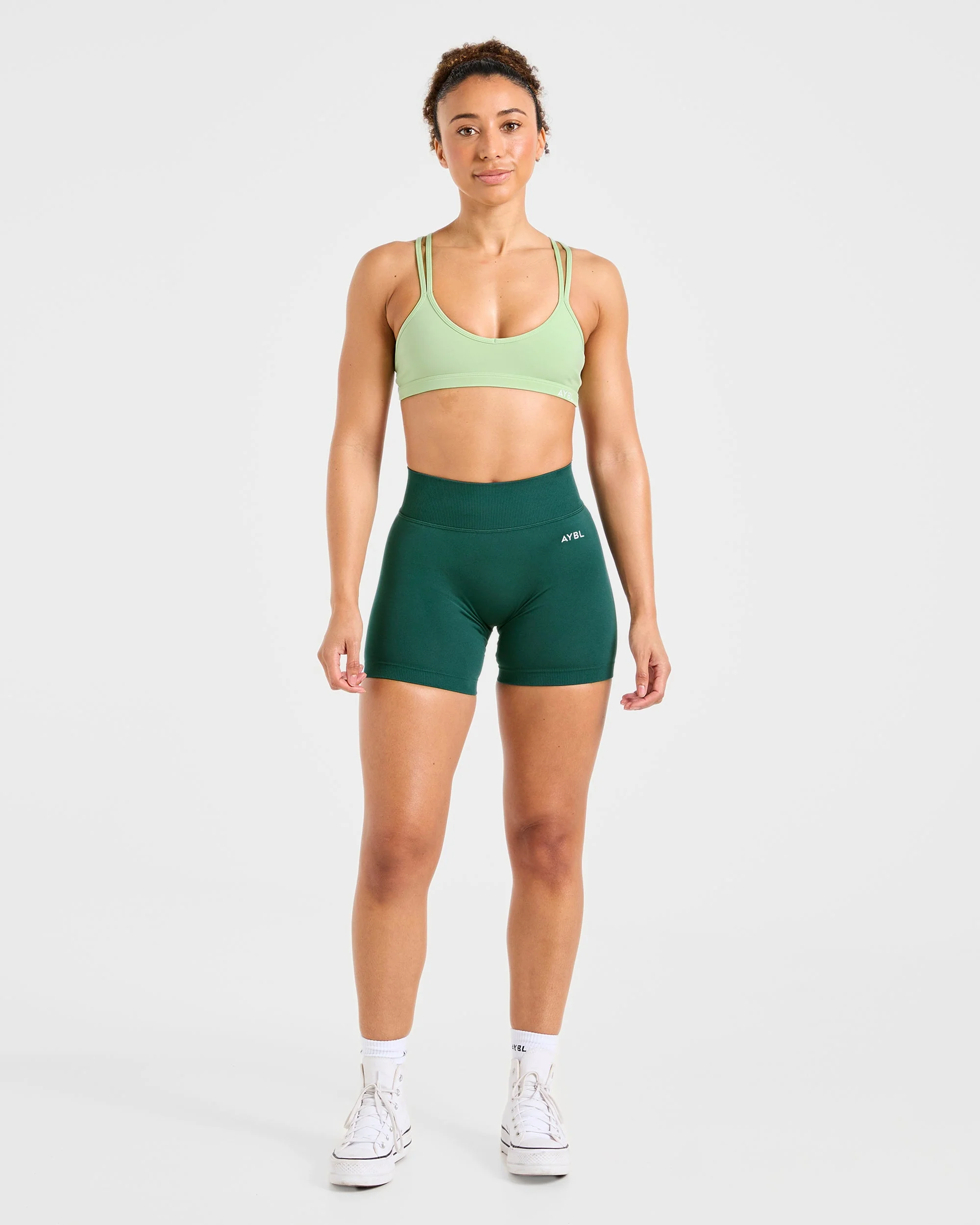 Essential Strappy Sports Bra - Soft Green - Image 3