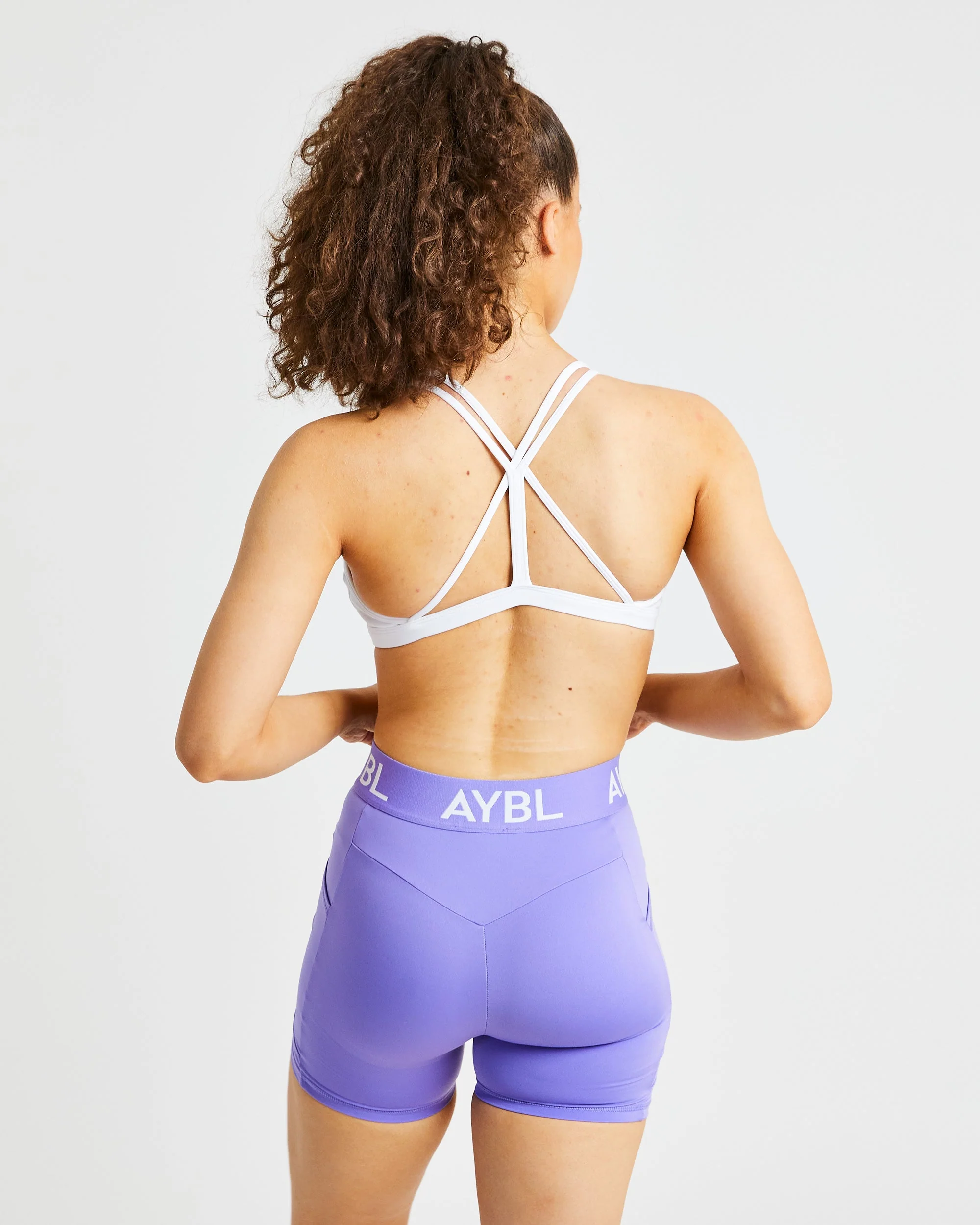 Essential Strappy Sports Bra - White - Image 10