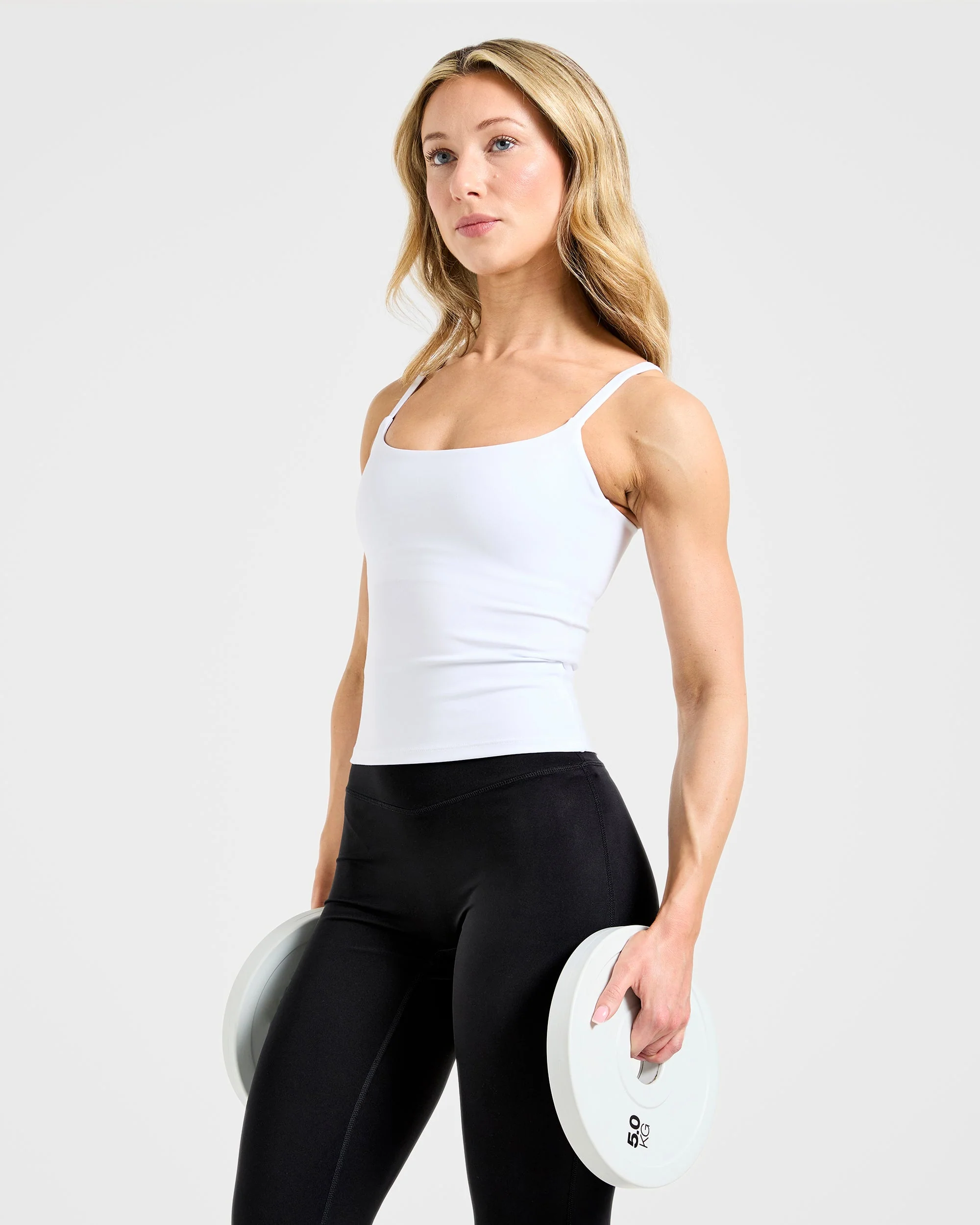 Essential Strappy Tank Top - White - Image 8