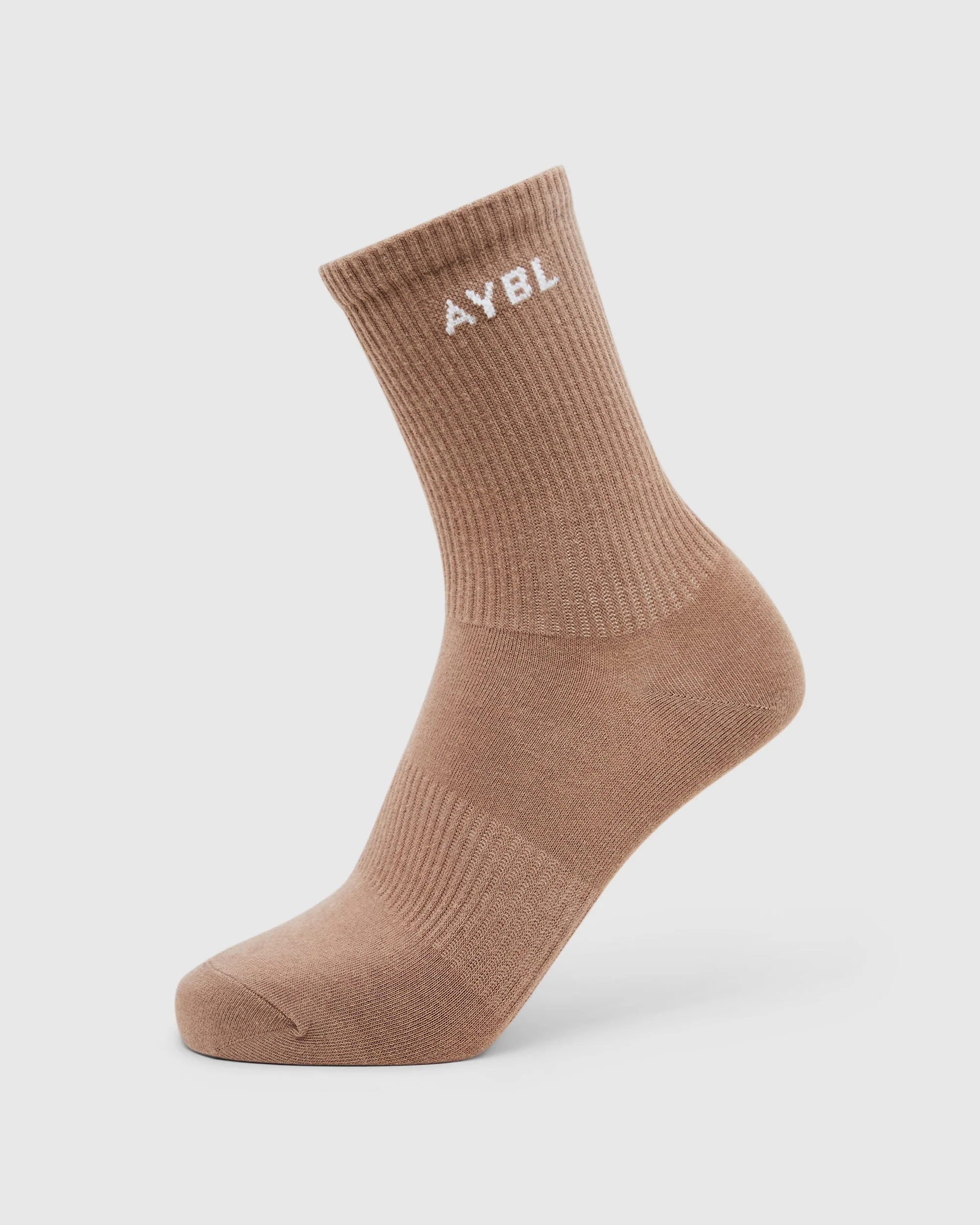 Everyday Crew Socks (3 Pack) - Nude/Mocha/Brown - Image 3