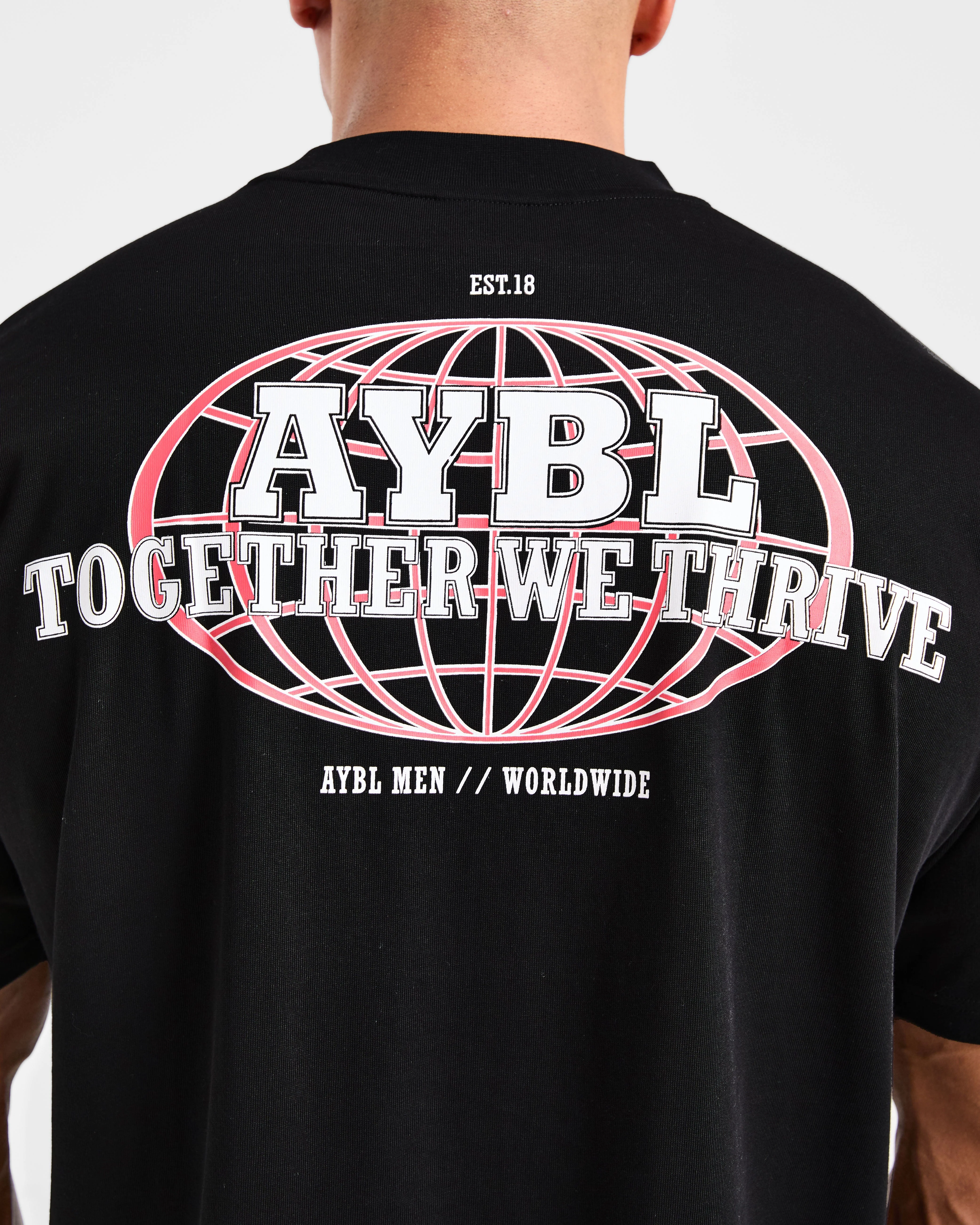 Global Oversized T Shirt - Black/Red - Image 5