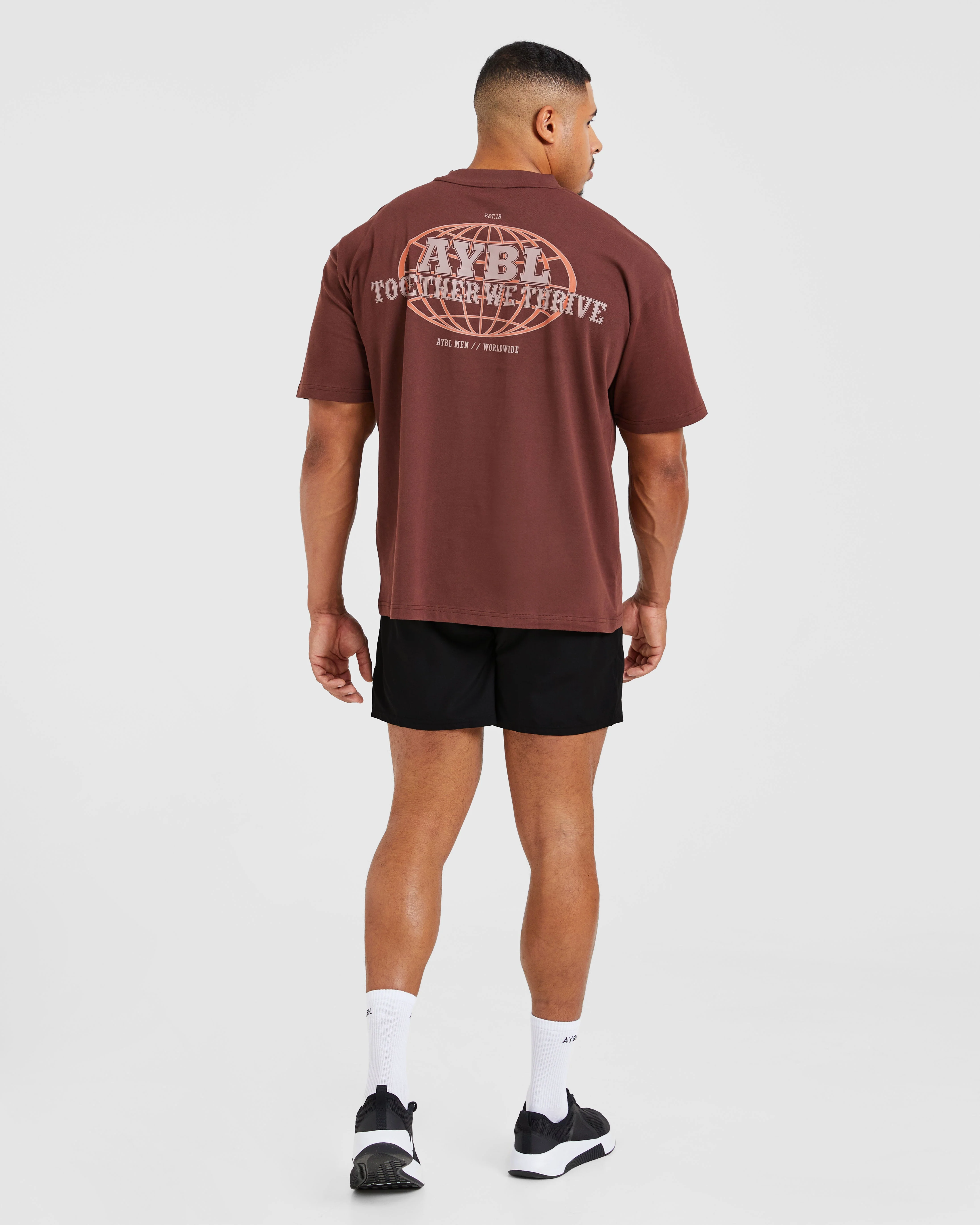 Global Oversized T Shirt - Burnt Red - Image 4