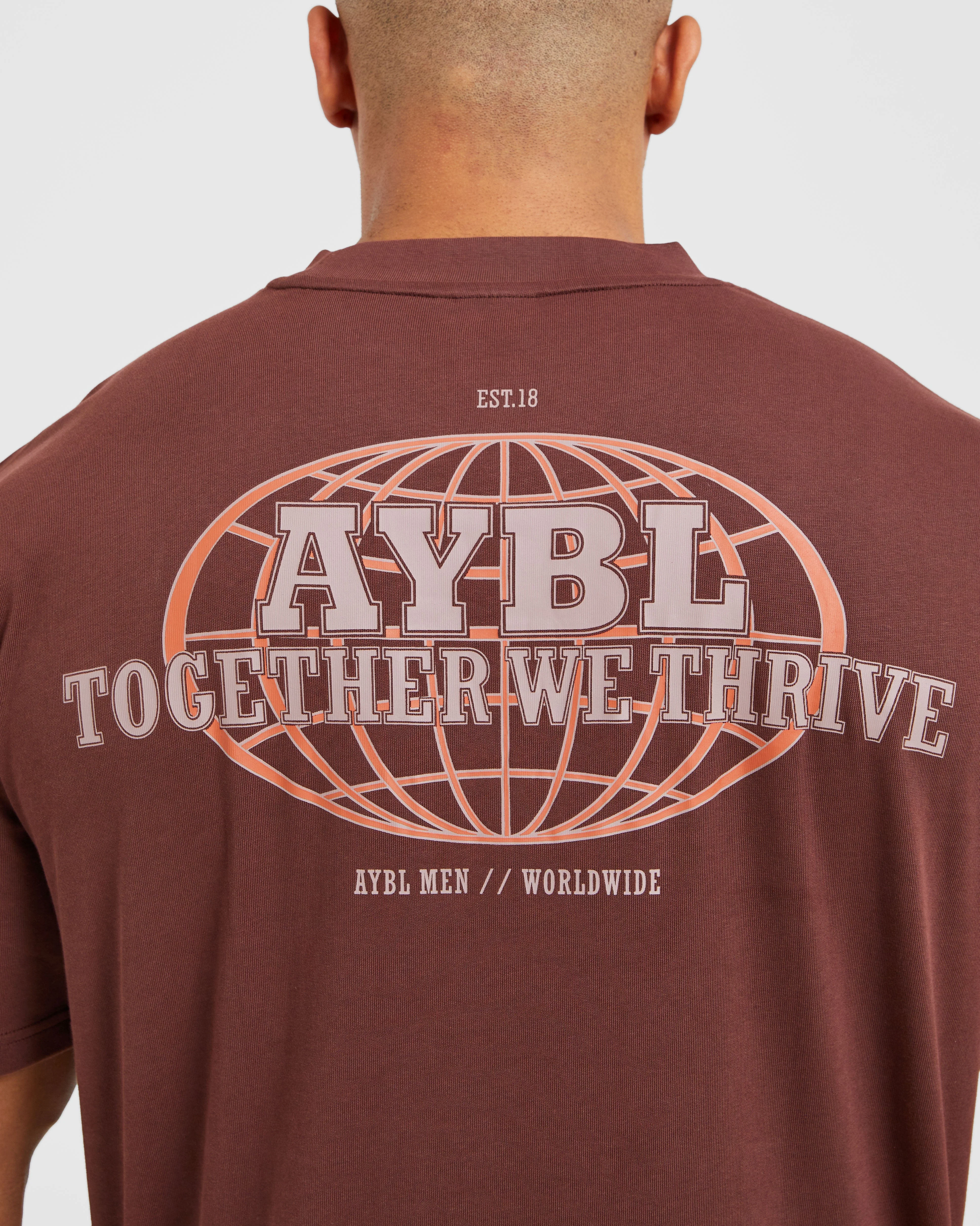Global Oversized T Shirt - Burnt Red - Image 5