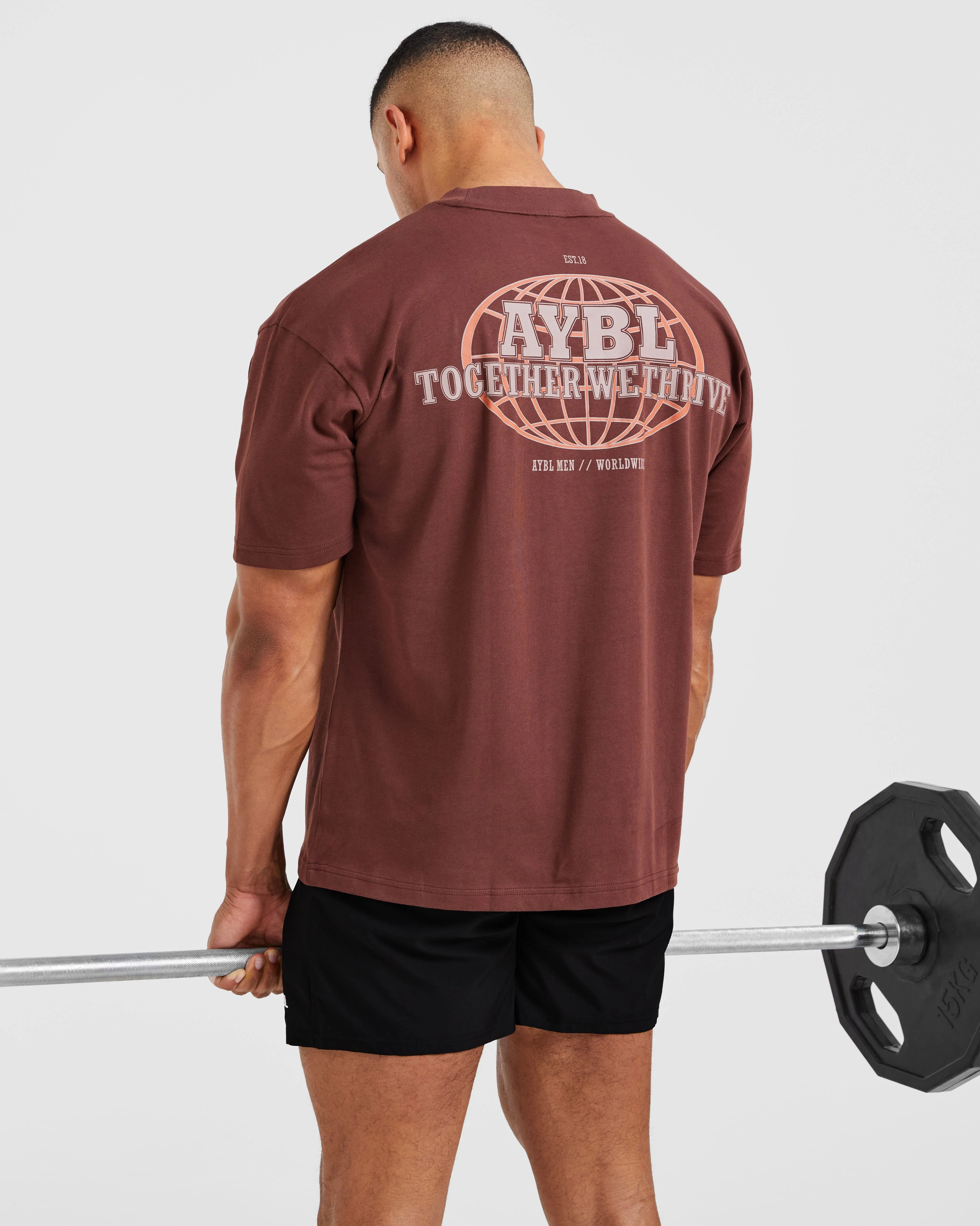 Global Oversized T Shirt - Burnt Red - Image 8