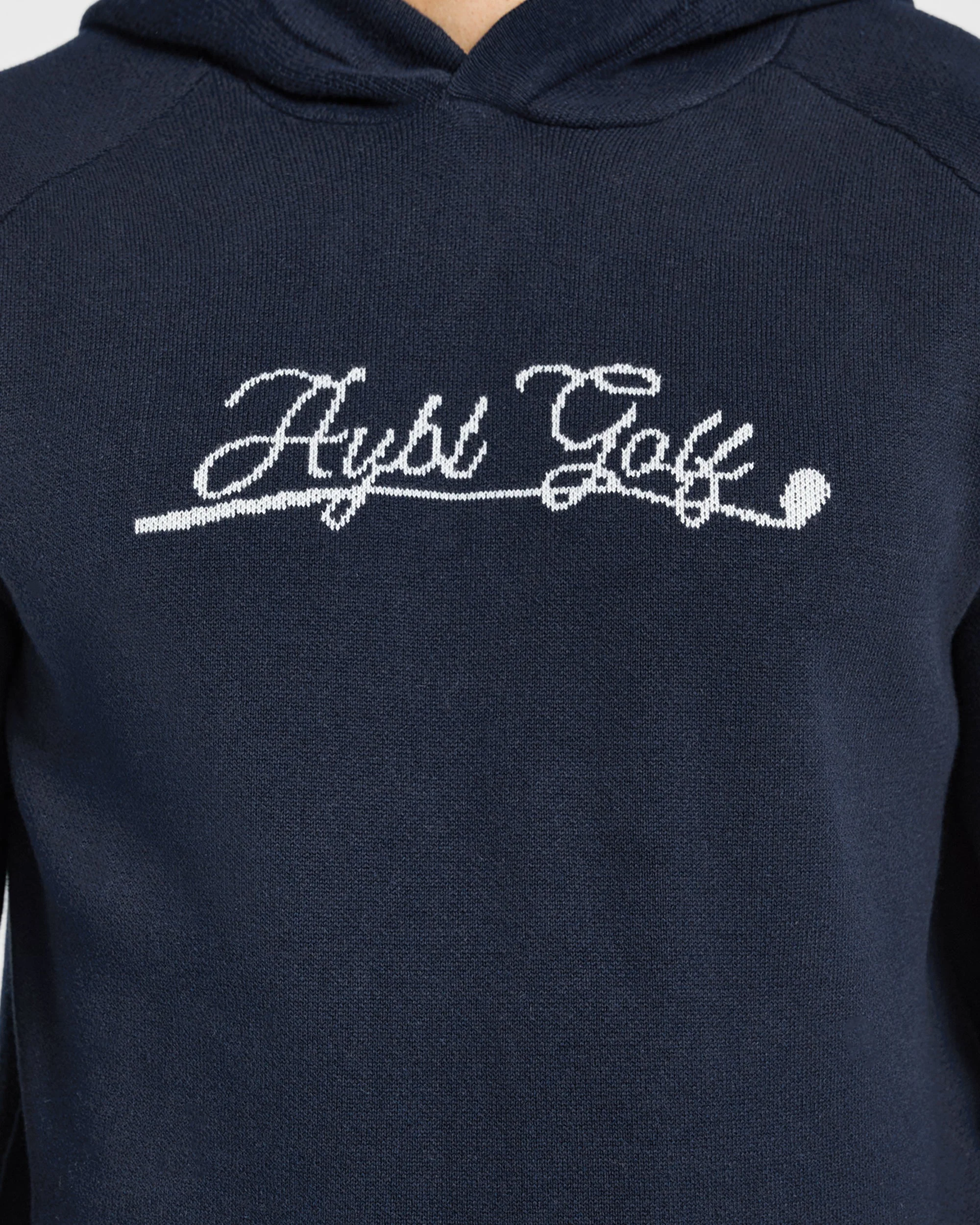 Golf Club Knitted Hoodie - Navy - Image 5