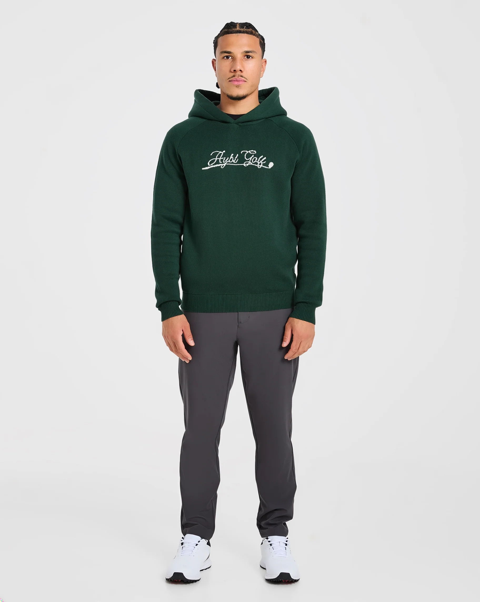 Golf Club Knitted Hoodie - Pine Green - Image 3