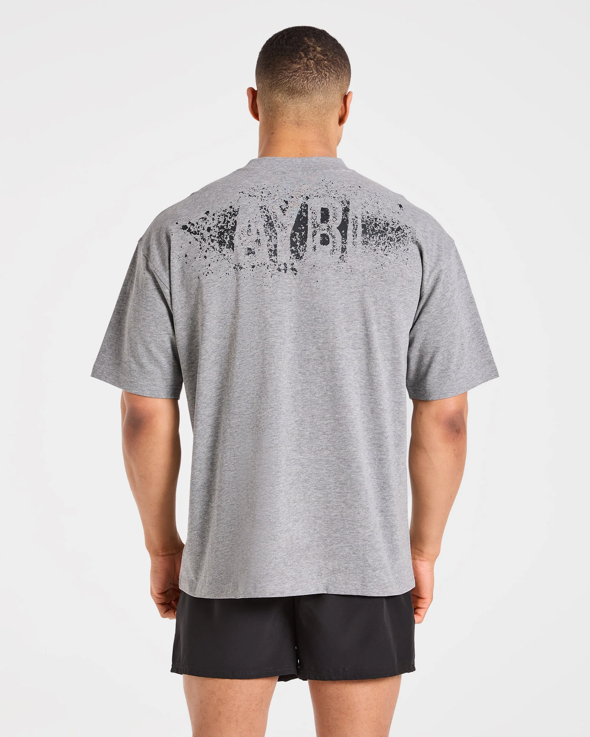 Gym Chalk Oversized T Shirt - Light Charcoal Marl