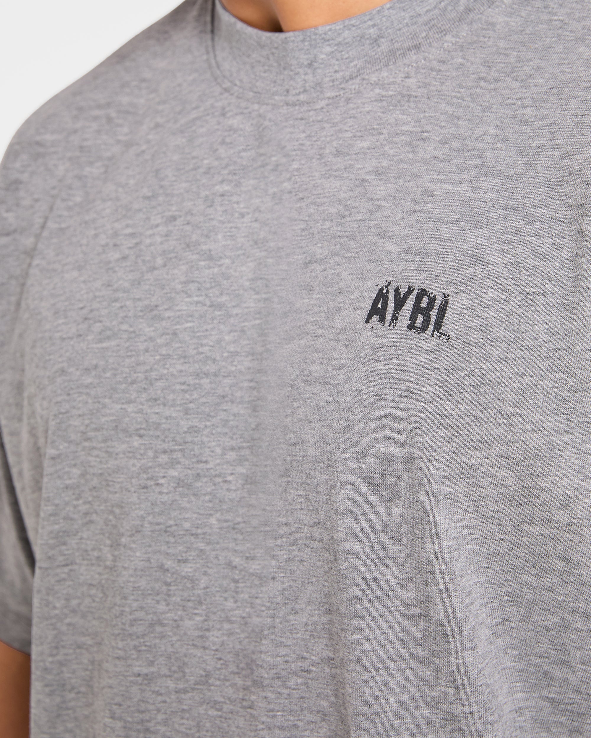 Gym Chalk Oversized T Shirt - Light Charcoal Marl - Image 5
