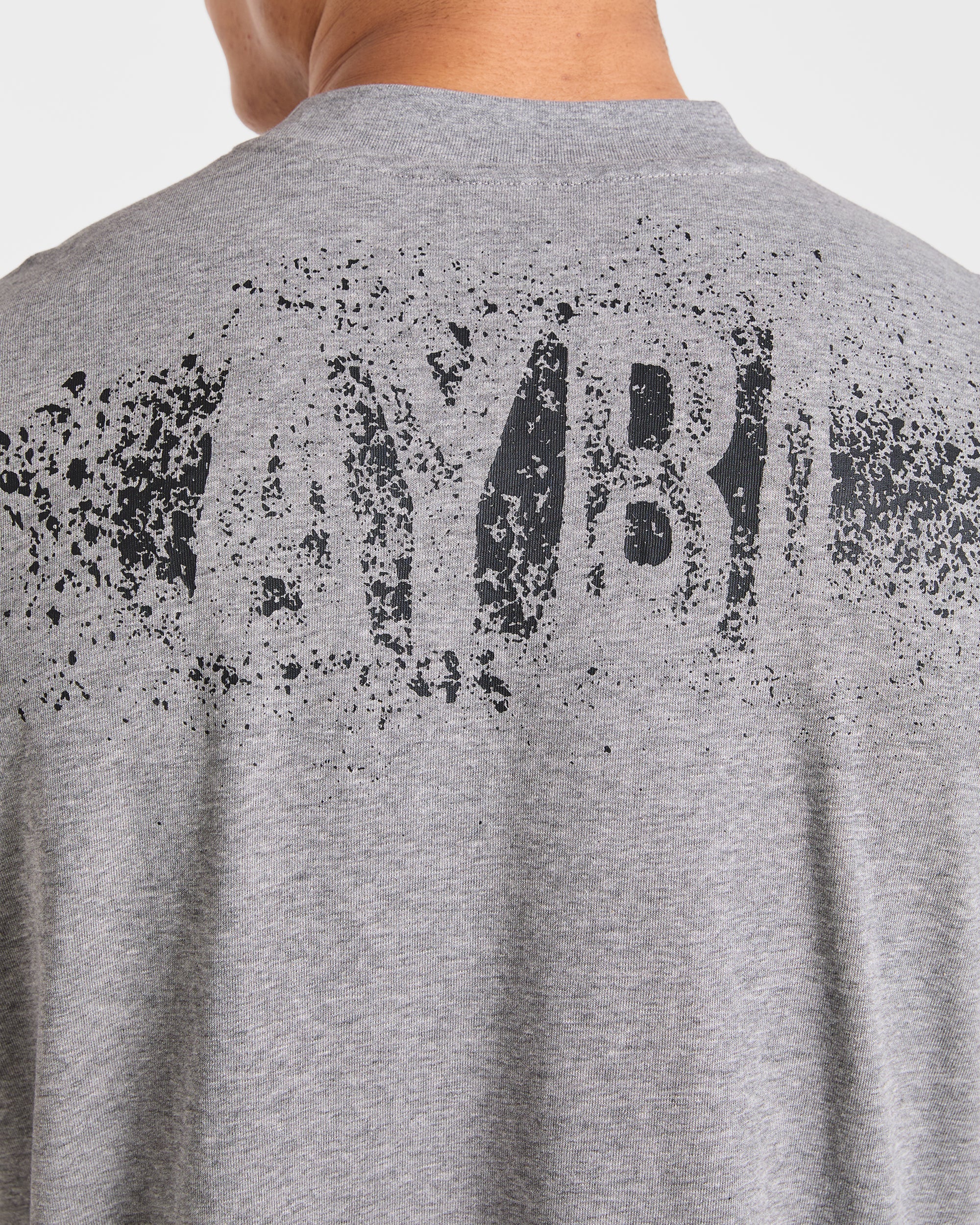 Gym Chalk Oversized T Shirt - Light Charcoal Marl - Image 6