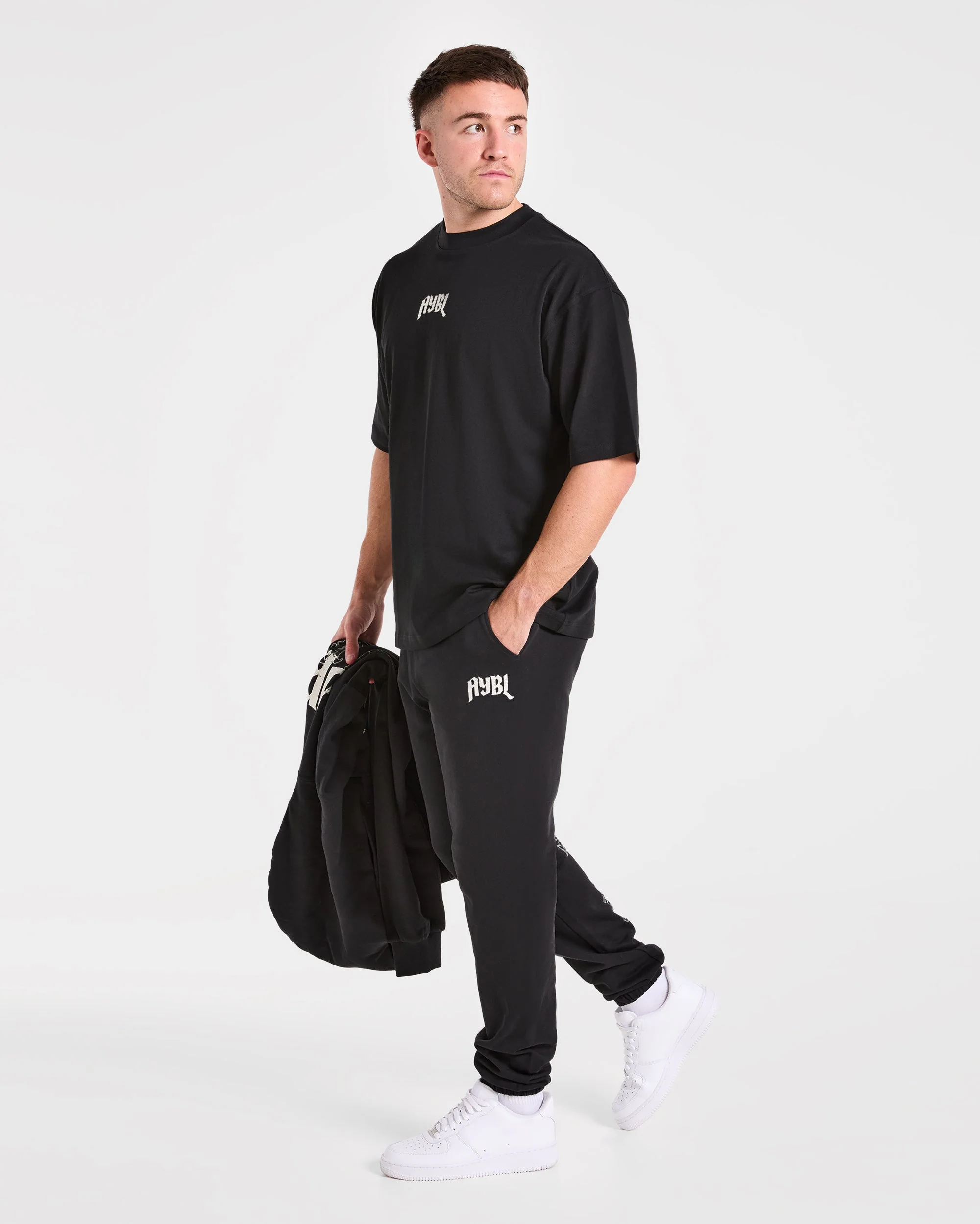Heavy Lifting Gothic Oversized T Shirt - Black/Off White - Image 8