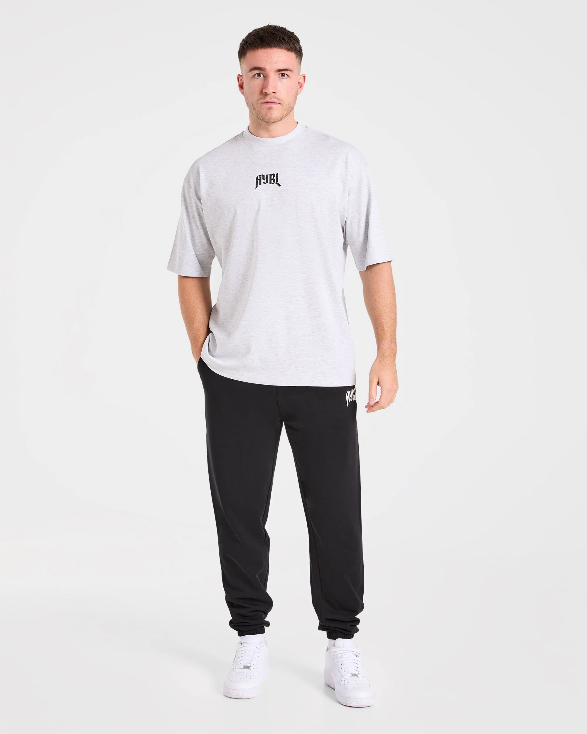 Heavy Lifting Gothic Oversized T Shirt - Grey Marl - Image 3