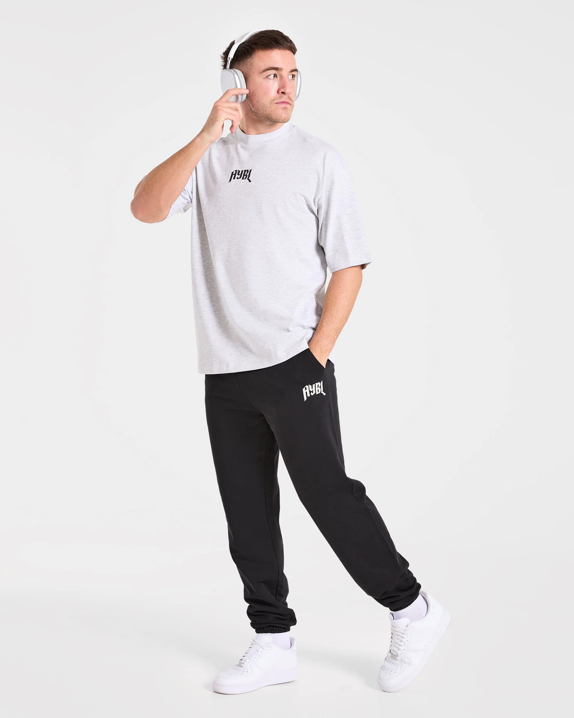 Heavy Lifting Gothic Oversized T Shirt - Grey Marl - Image 7