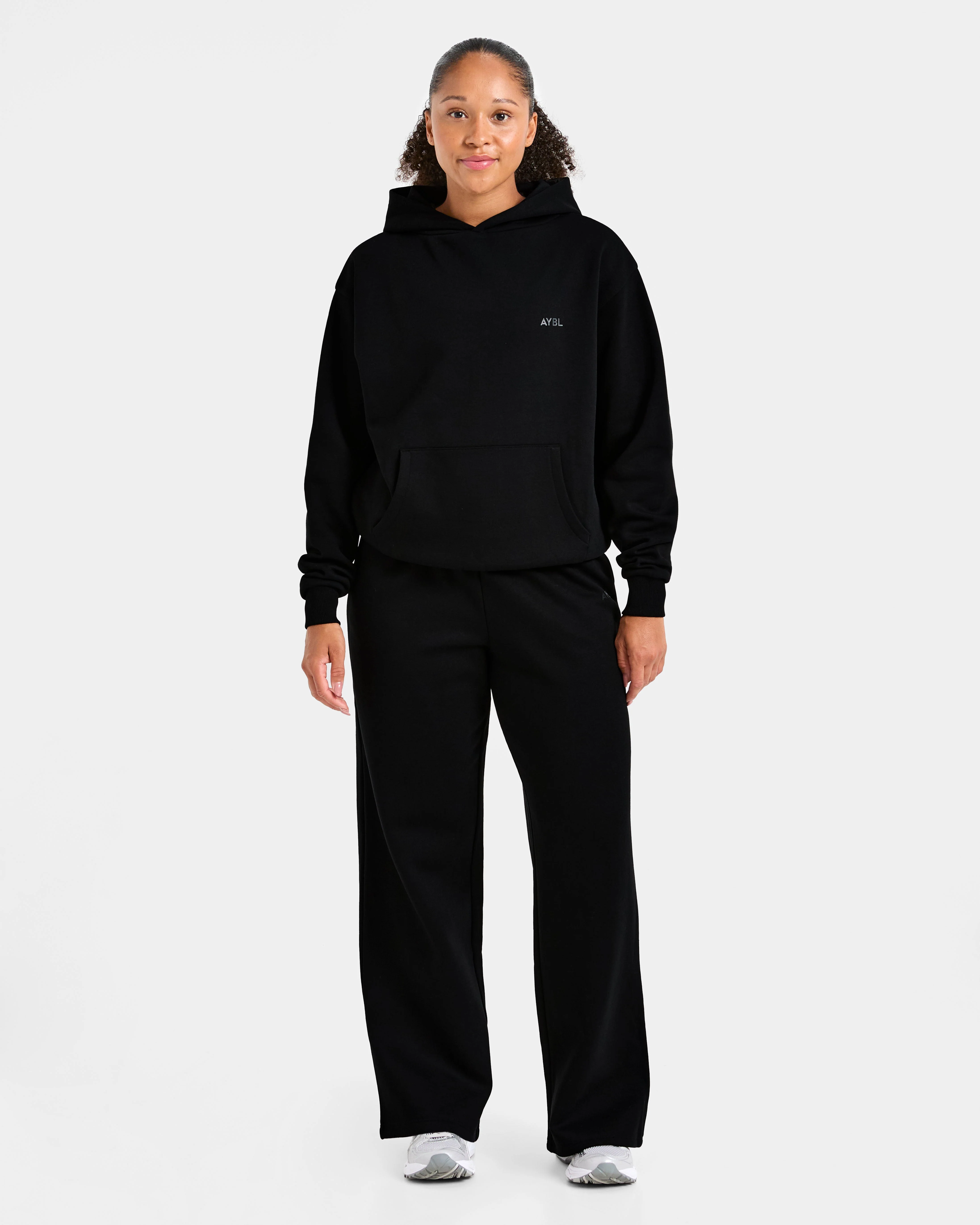 Lifestyle Oversized Straight Leg Joggers - Black - Image 3
