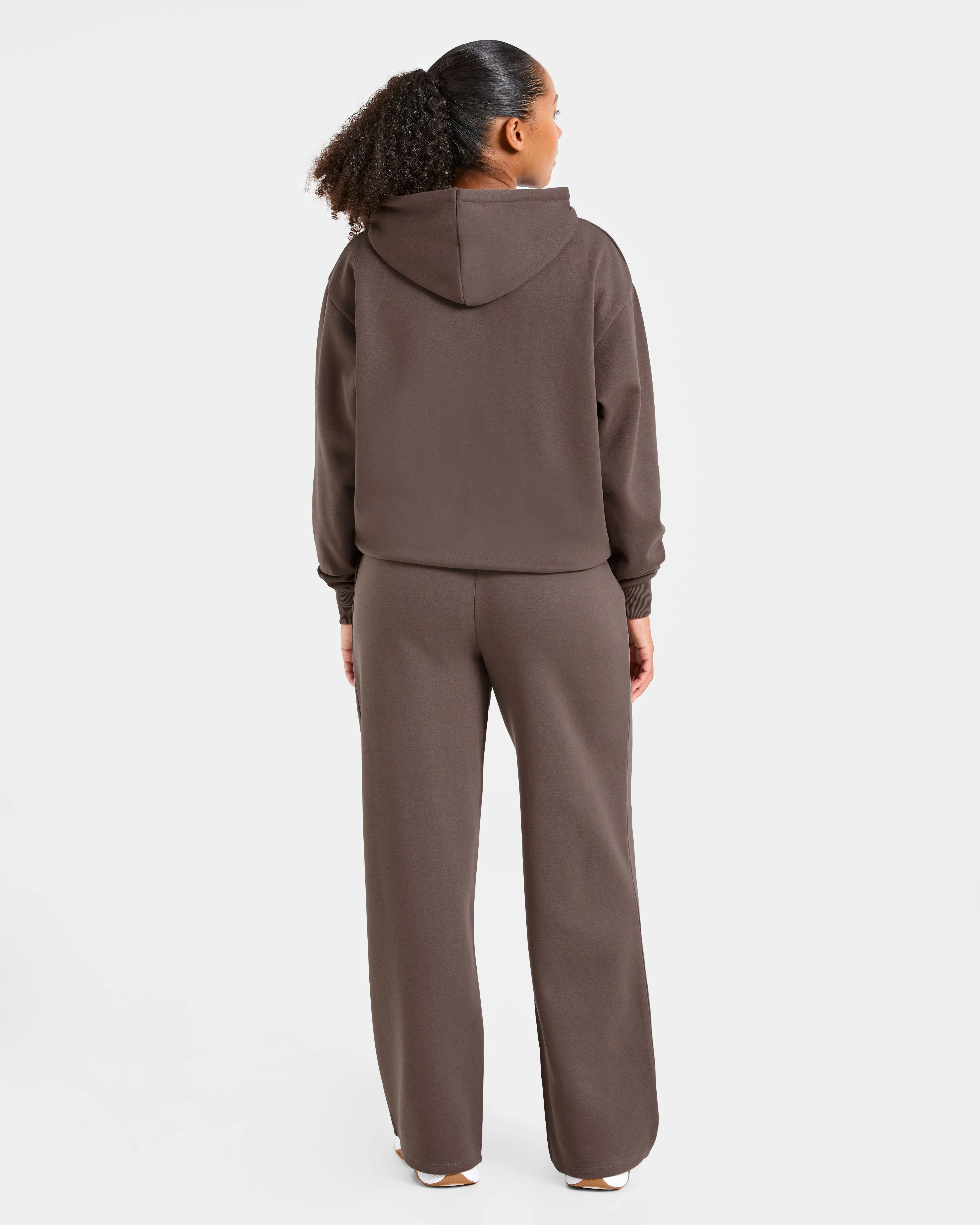 Lifestyle Oversized Straight Leg Joggers - Umber Brown - Image 4