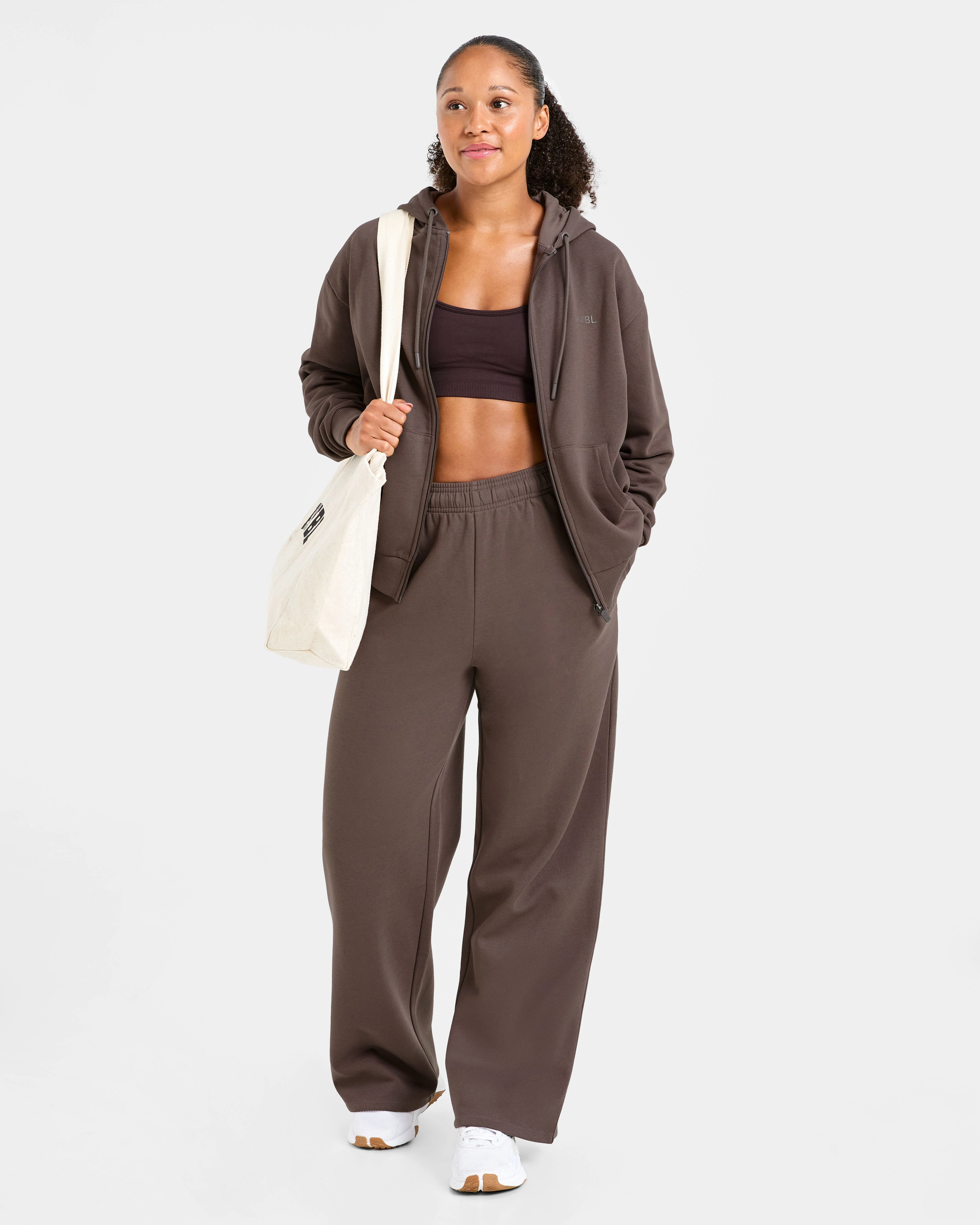 Lifestyle Oversized Straight Leg Joggers - Umber Brown - Image 7