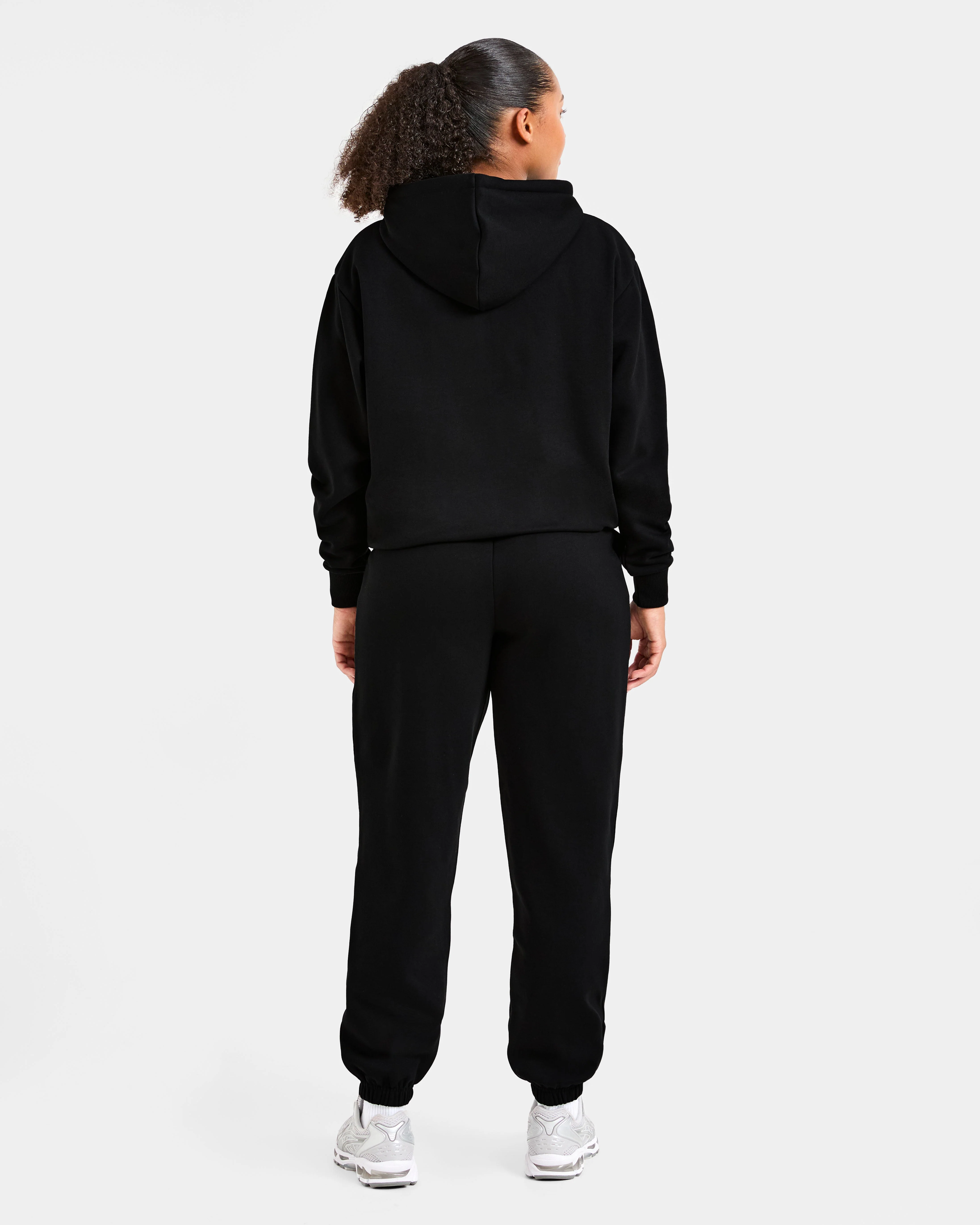Lifestyle Oversized Zip Up Hoodie - Black - Image 4