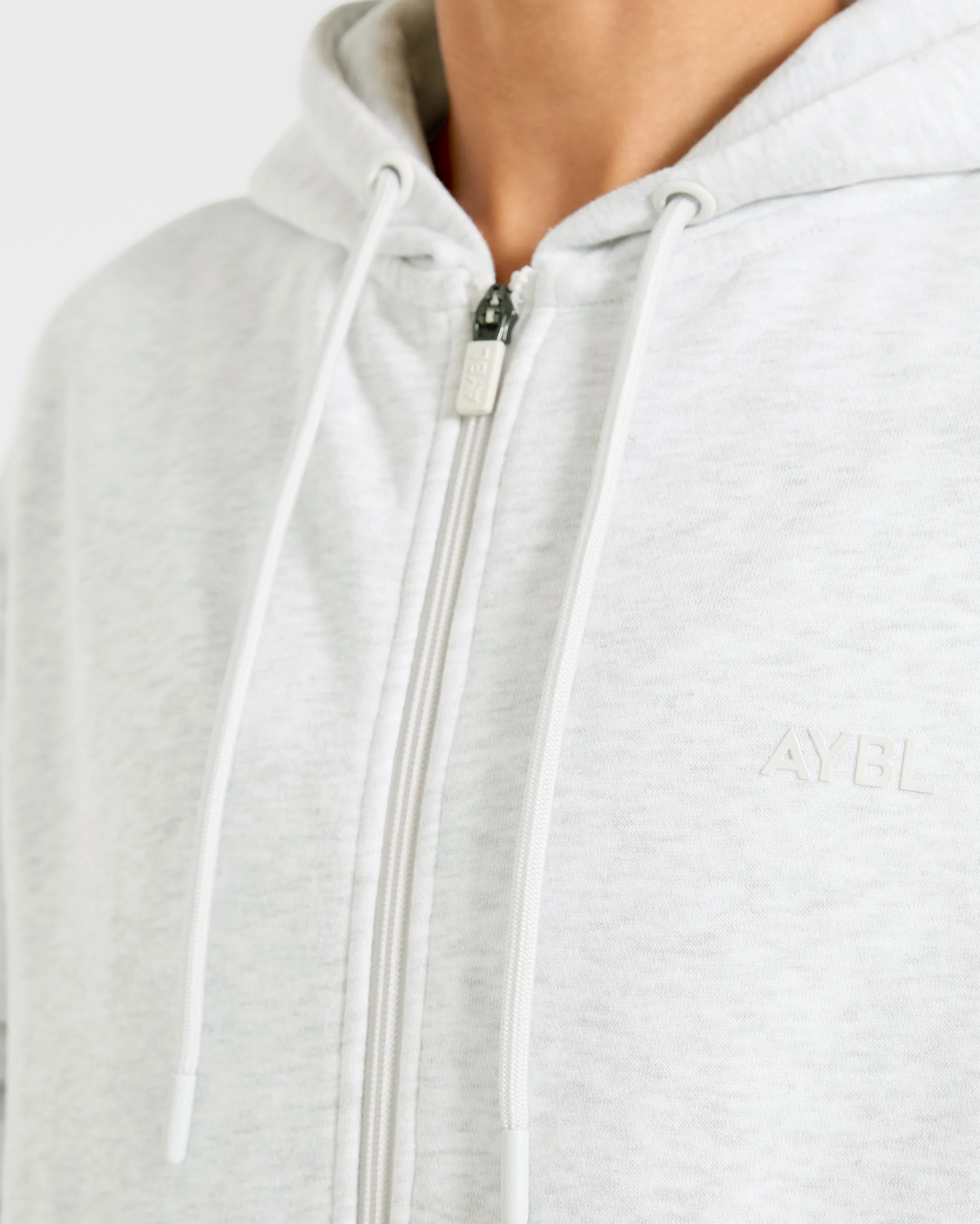 Lifestyle Oversized Zip Up Hoodie - Heather Grey - Image 5