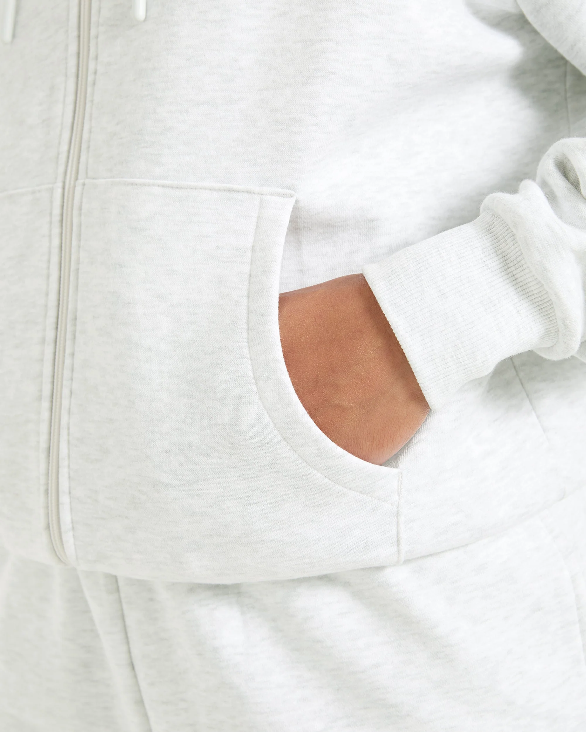 Lifestyle Oversized Zip Up Hoodie - Heather Grey - Image 6