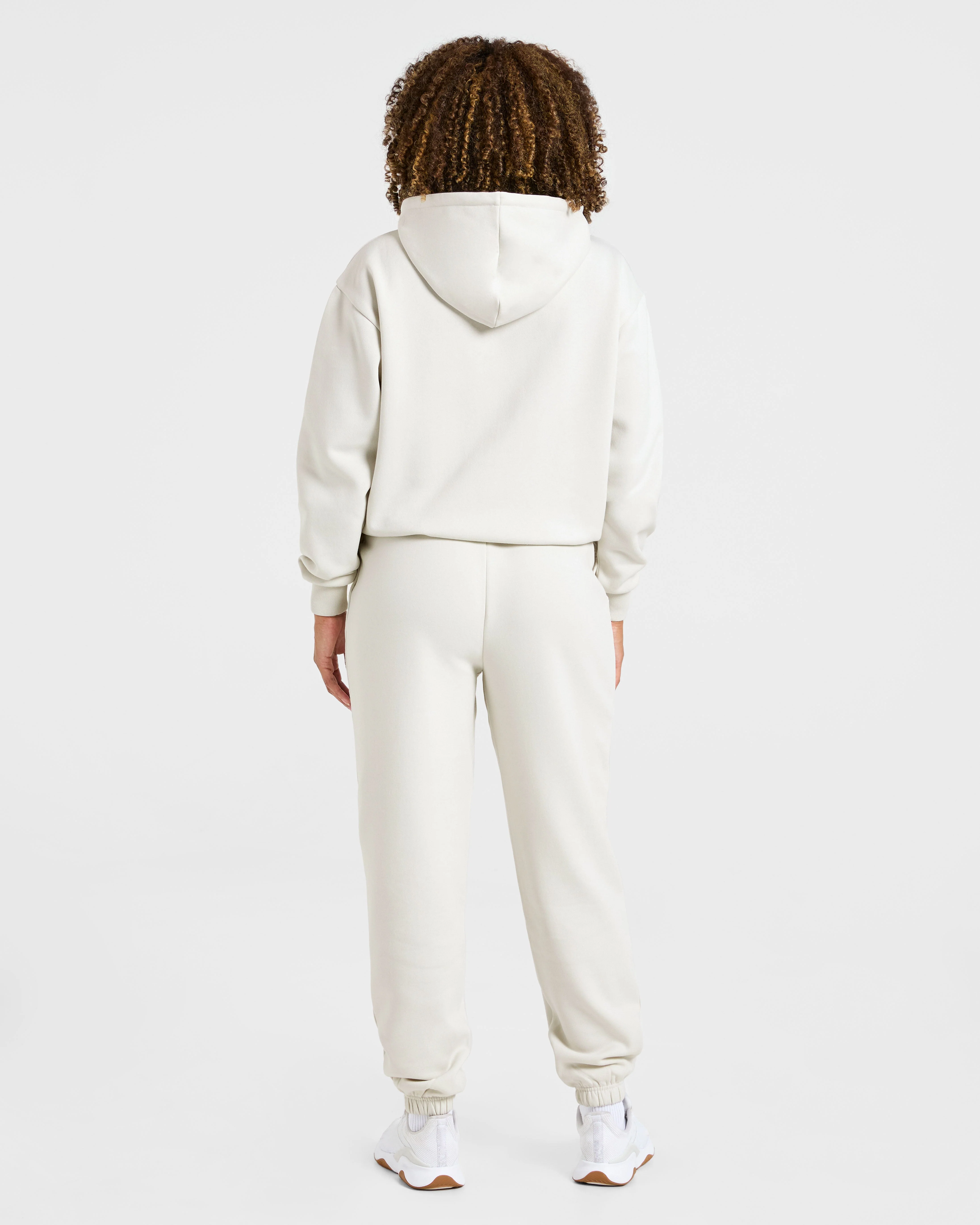 Lifestyle Oversized Zip Up Hoodie - Off-White - Image 4