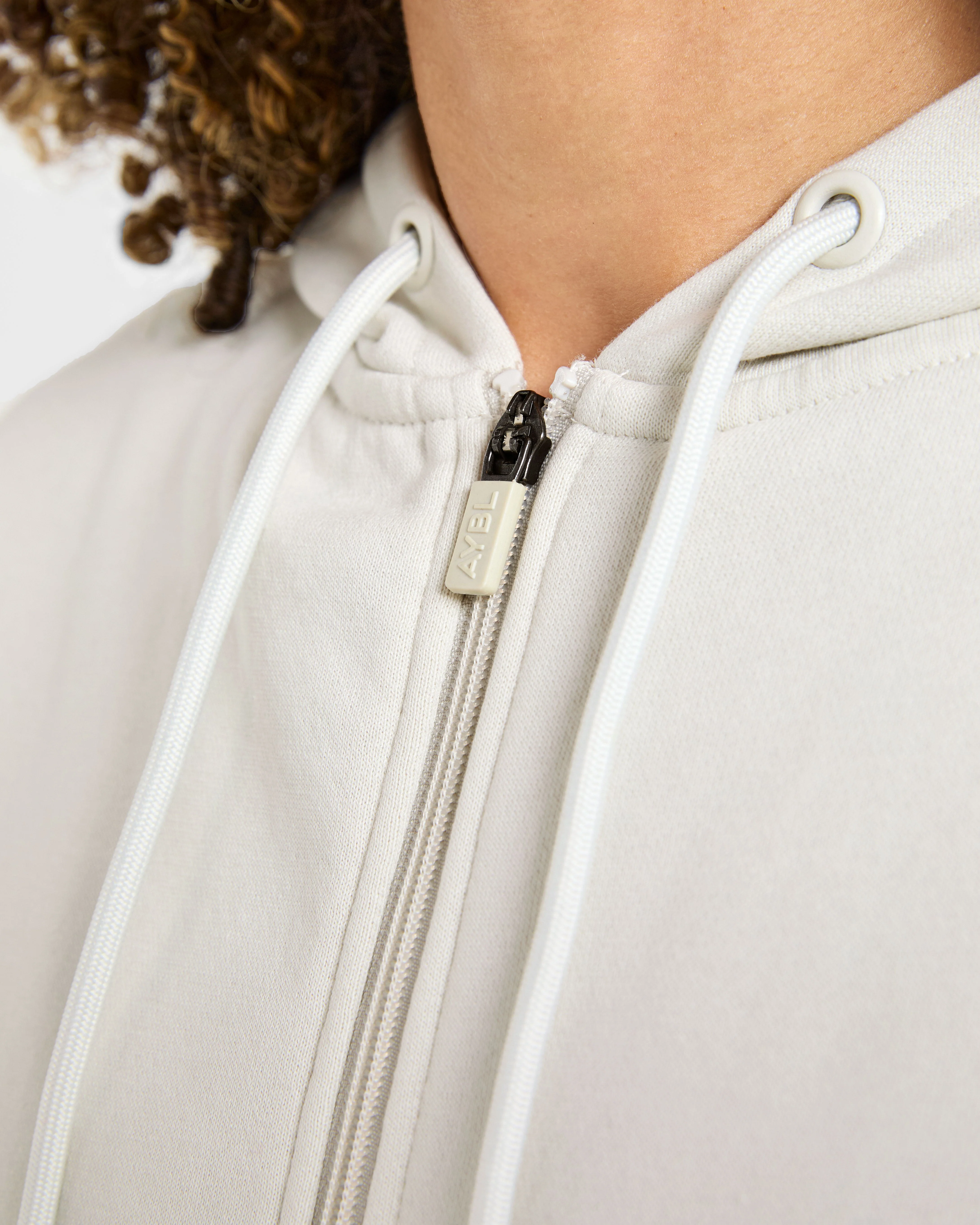 Lifestyle Oversized Zip Up Hoodie - Off-White - Image 6