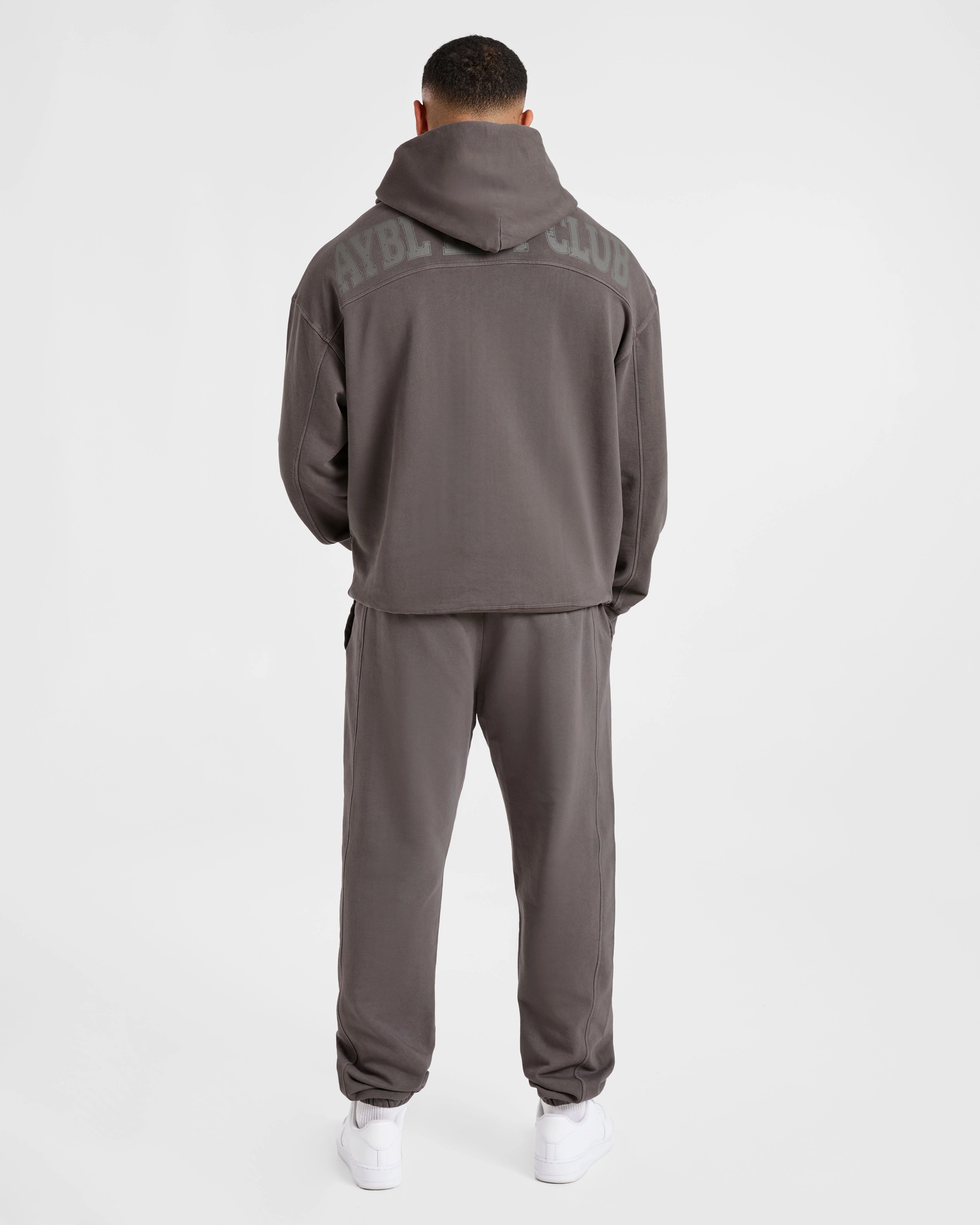 Lift Club Distressed Hoodie - Charcoal - Image 4