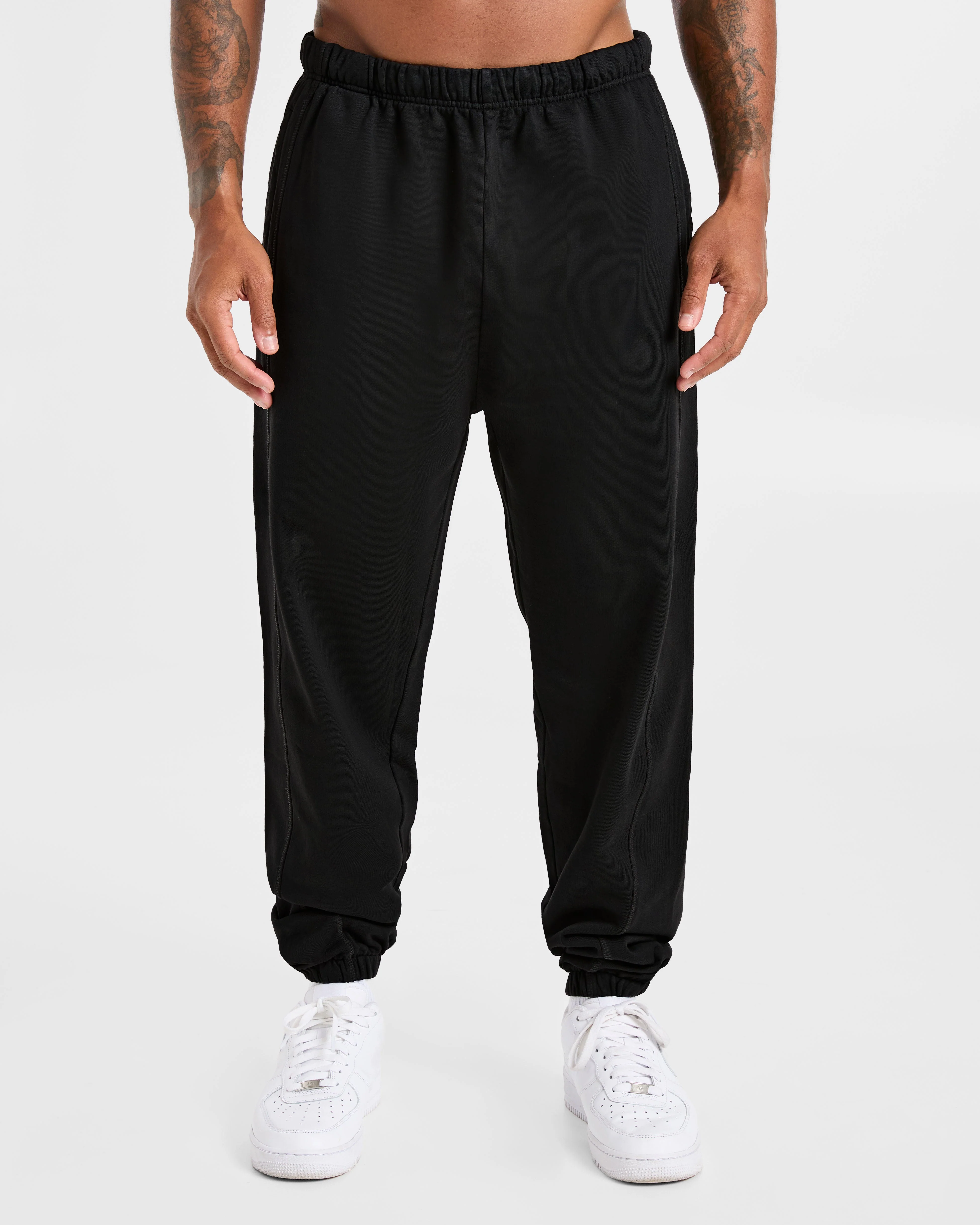 Lift Club Distressed Joggers - Black/Charcoal