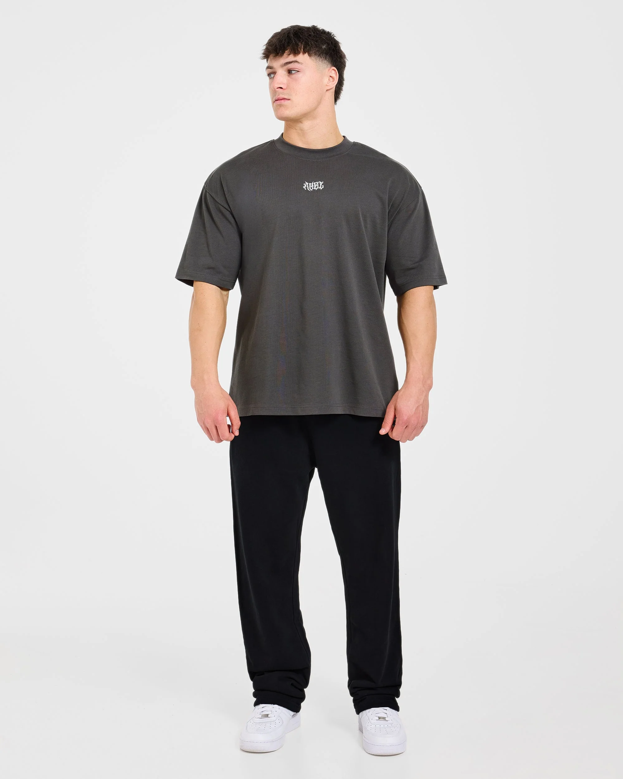 Lift Forge Oversized T Shirt - Charcoal/Red - Image 3
